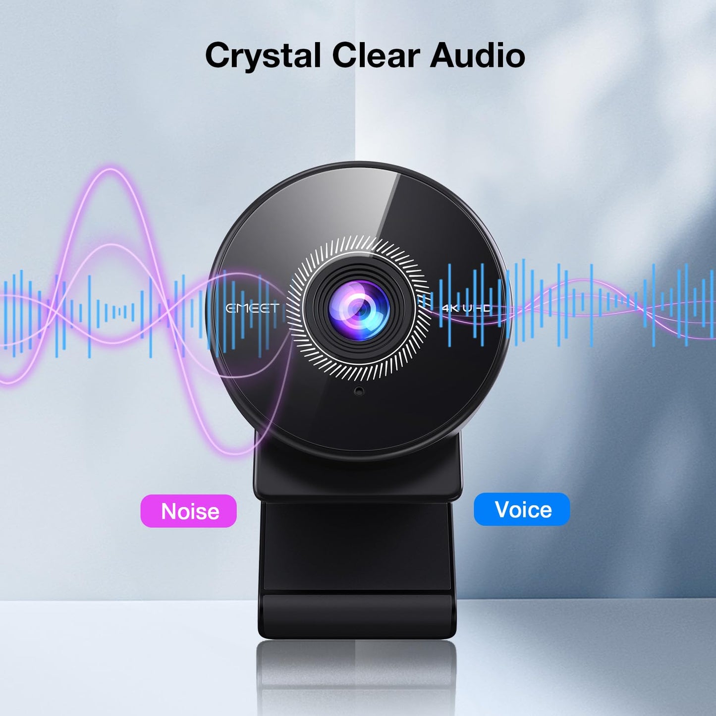EMEET C950 4K Webcam for PC - 8 Megapixels 4K UHD, PDAF Autofocus, Noise-Canceling Mic, 70° FOV, 1080P@60FPS, Privacy Cover, USB 2.0 Plug&Play, Ideal PC Camera 4K for Zoom/Teams/Skype/Google Meet