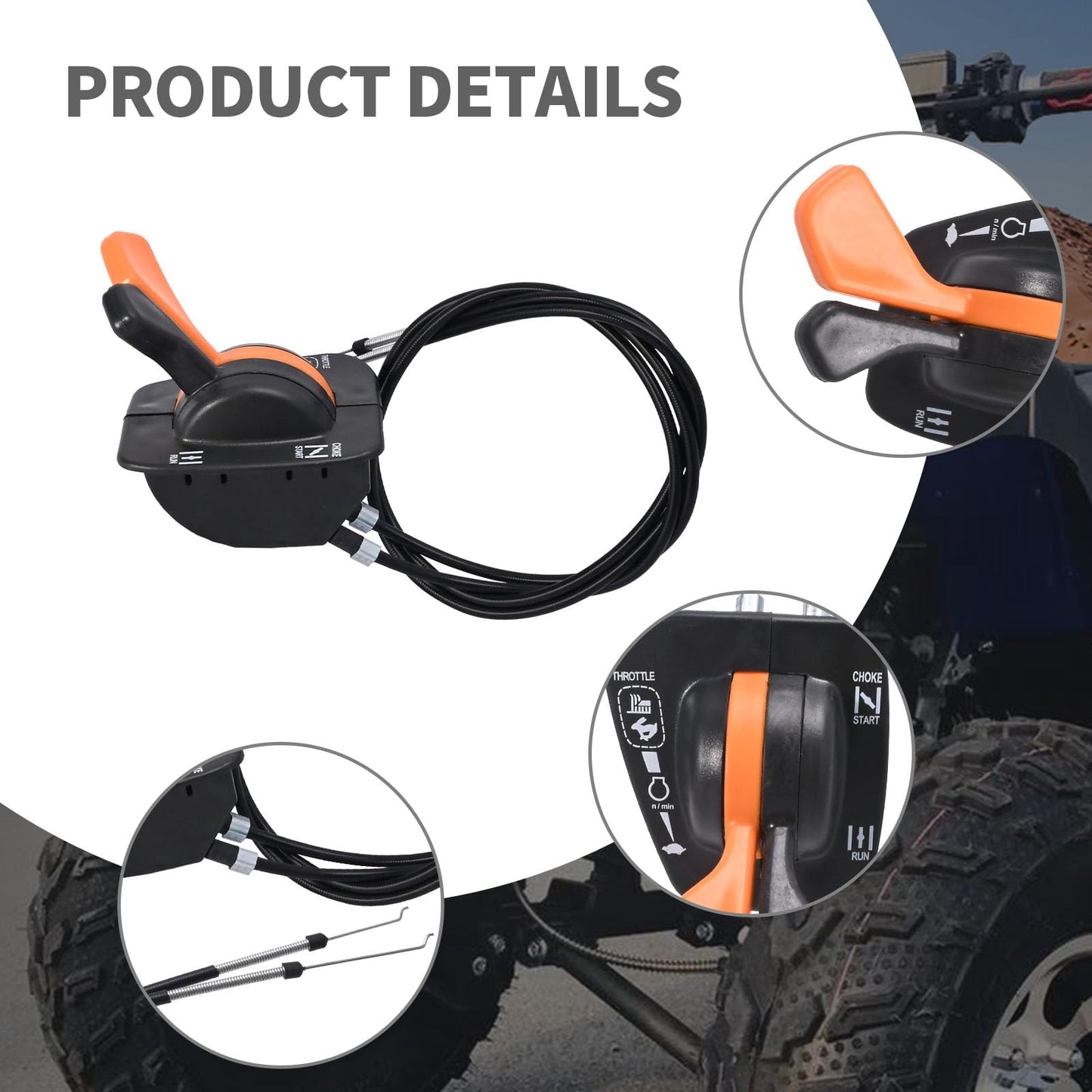 Anxingo GY20948 Throttle Choke Cable Replacement for John Deere 125 135 145 155C 190C LA145 LA165 LA135 LA120 LA130 LA140 LA150 X140 LA155 LA175 Twin Handle Control