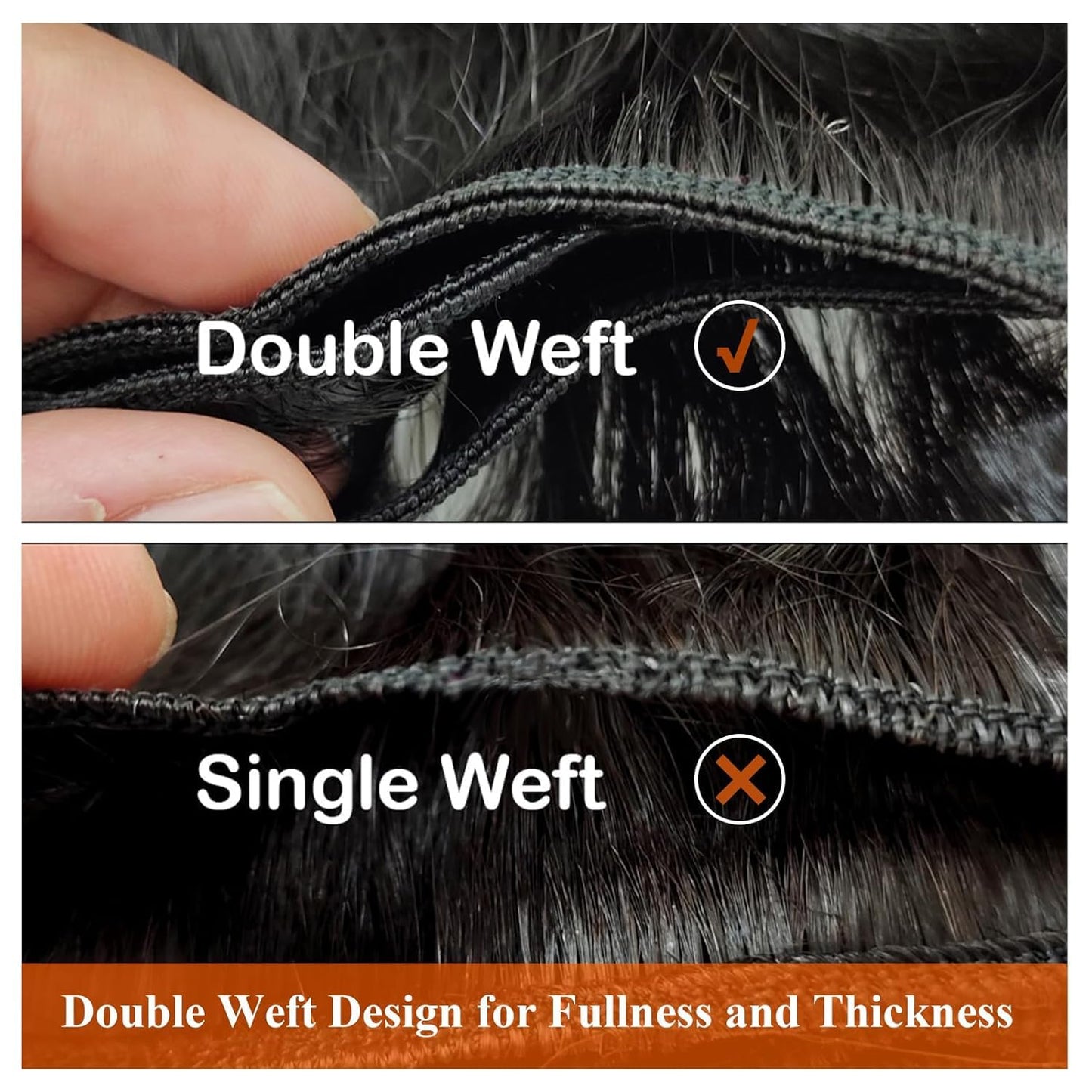 Full Shine Weft Hair Extensions Ash Blonde Hair Wefts Human Hair Sew in Blonde Highlight Human Hair Weft Extensions Full Ends Double Sew in Remy Hair Extensions 20 Inch 105g #18/613