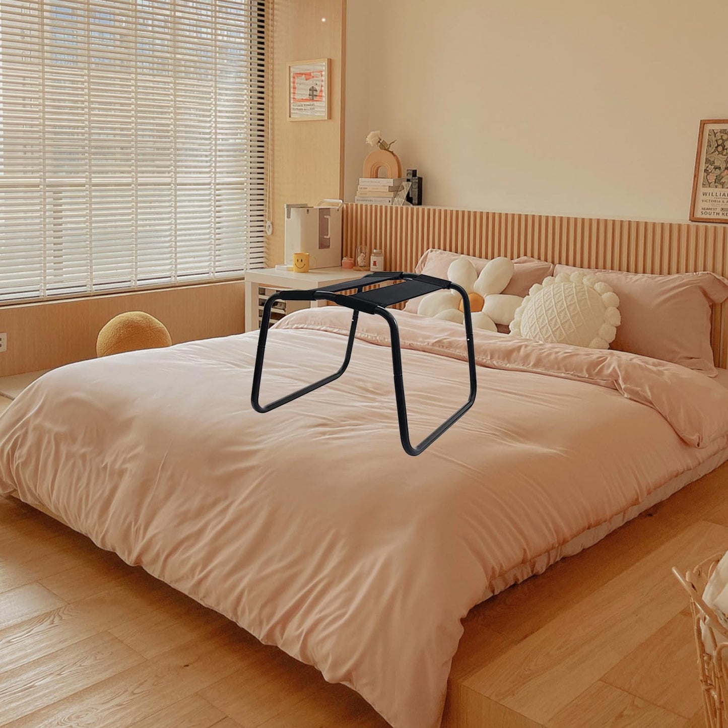 Adjustable Folding Chair Portable Position Assist Chair Couples Stool Detachable Stool Elastic Furniture for Bedroom Bathroom Bear Weight up to 300 pounds