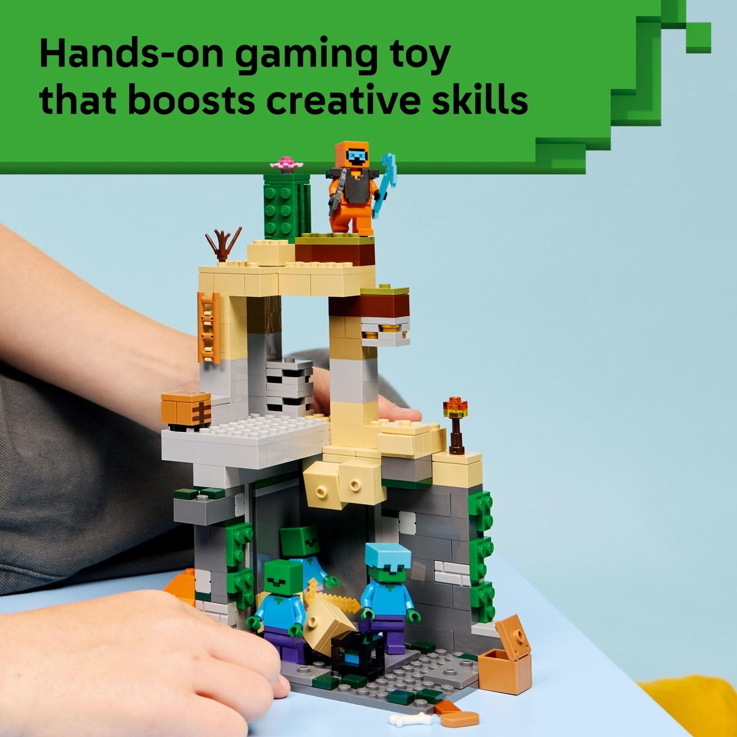 LEGO Minecraft Zombie Dungeon Building & Pretend Play Toy for Boys & Girls - Video Game Playset & Toy Figures for Kids, Ages 8+ - W/Wandering Wastelands Minifigure - Gift Idea for Birthdays - 21587