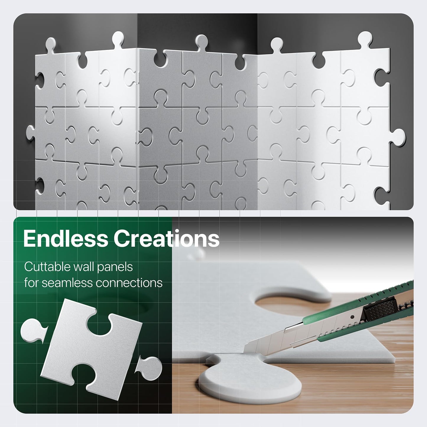 SonicLight 12 Pack Sound Proof Foam Panels for Walls with Self-adhesive 12" X 10" X 0.4"- Jigsaw Acoustic Panels Flame Retardant High Density, Soundproof Wall Panels Absorb Noise and Wall Decor White