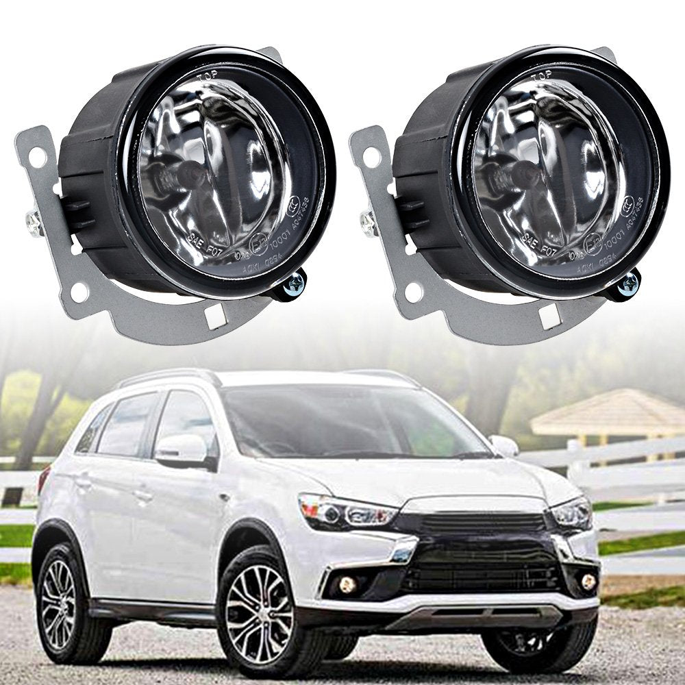 Astra Depot 2X Fog Lights with H11 Bulbs w/Mounting Brackets Replacement For Mitsubishi Outlander RVR ASX