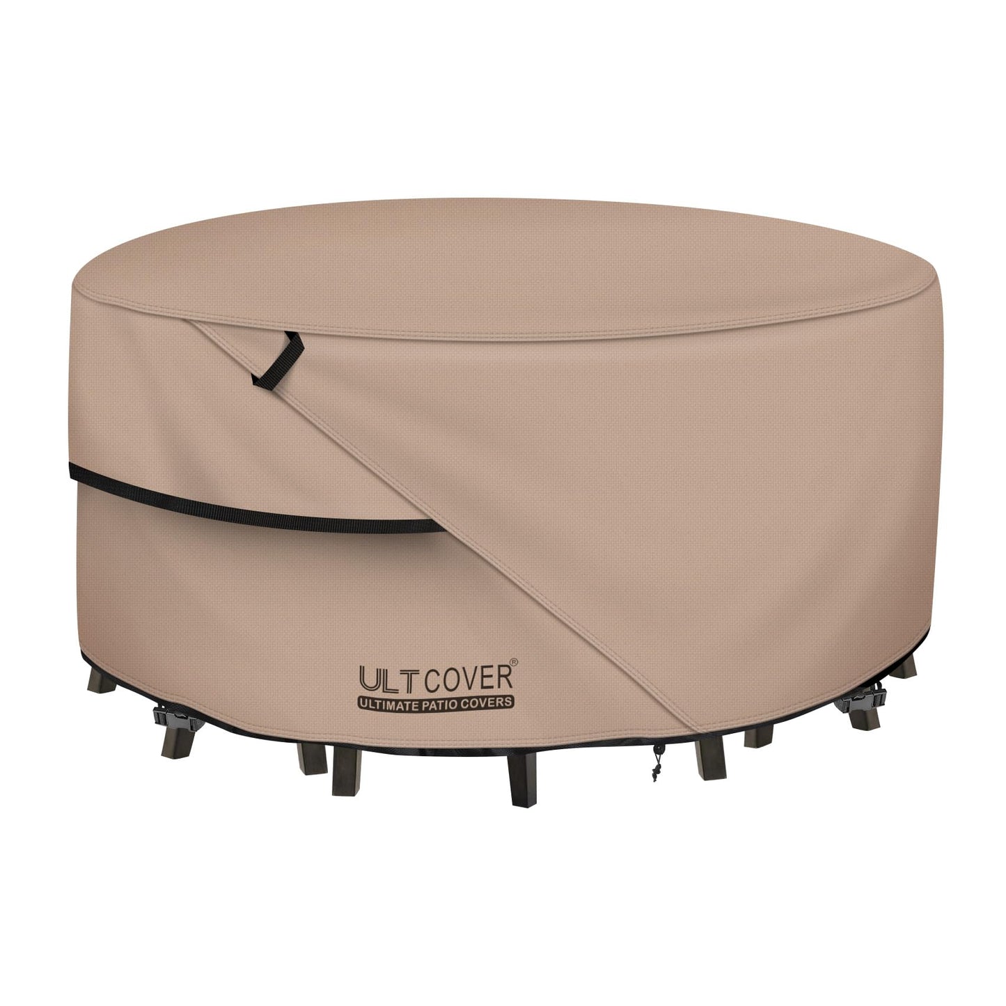 ULTCOVER Round Patio Furniture Cover - Outdoor Waterproof Table with Chair Set Cover 76 inch