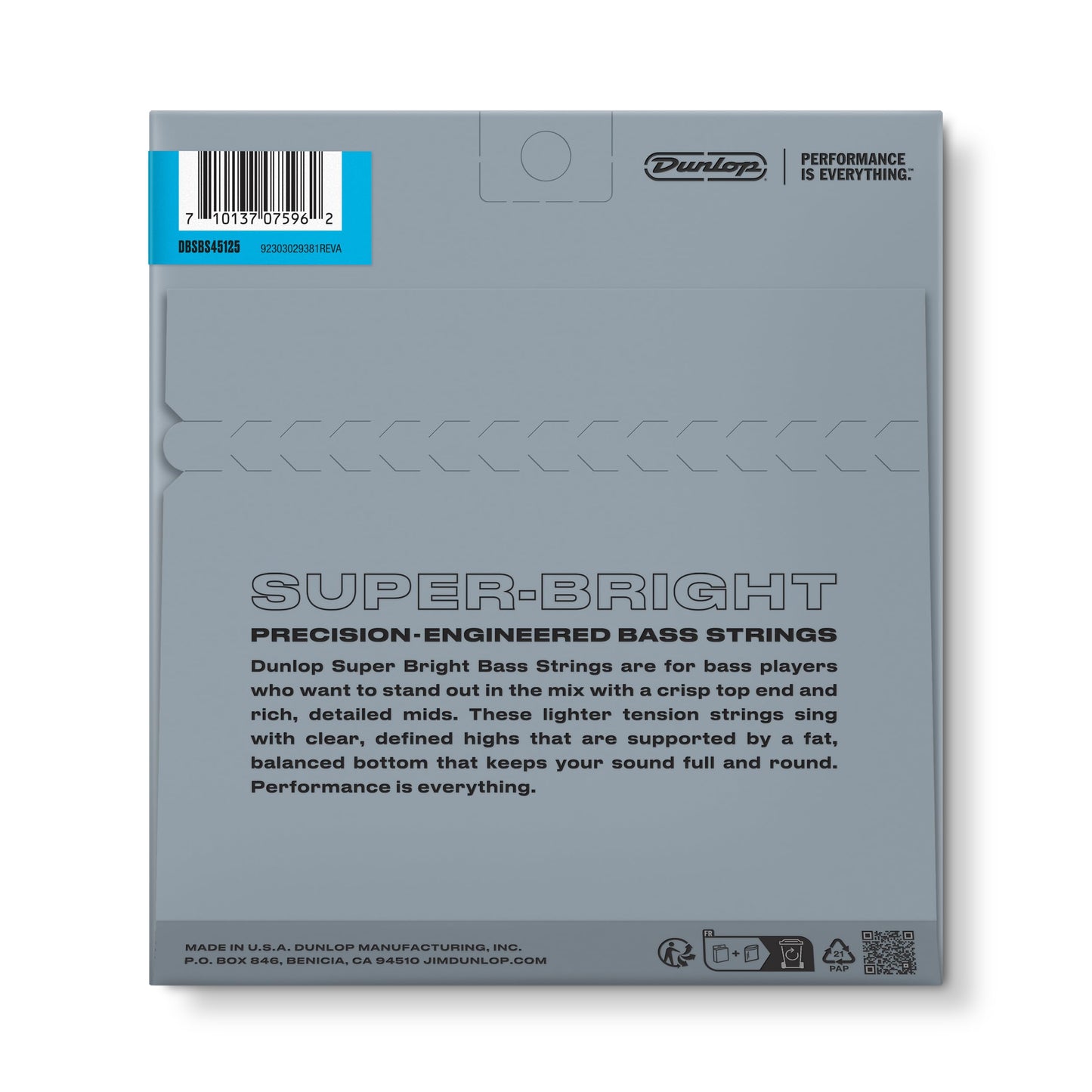 Dunlop DBSBS45125 Super Bright Stainless Steel Bass 5-String Set, .45-.125 Gauge, Light