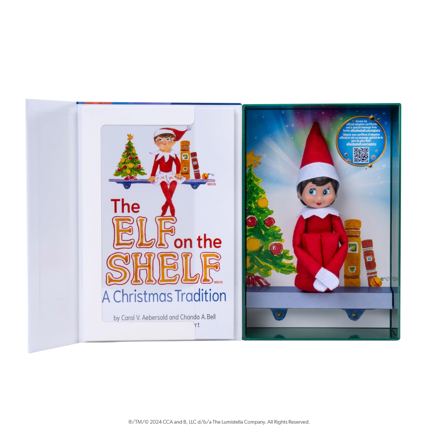 The Elf on the Shelf: A Christmas Tradition - Includes Artfully Illustrated Storybook, Keepsake Box and Official Adoption Certificate - Bilingual Packaging - Girl Scout Elf with Blue Eyes
