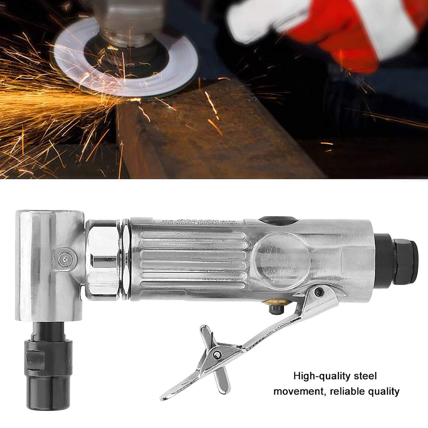 Tyenaza Air Grinder Die Grinder, Angle Die Grinder Pneumatic Die Grinder Industrial Grade 90 Degrees Air Angle Grinder with 2inch Grinding Disc MBSP, Air Straight Grinder Die Grinder Kit