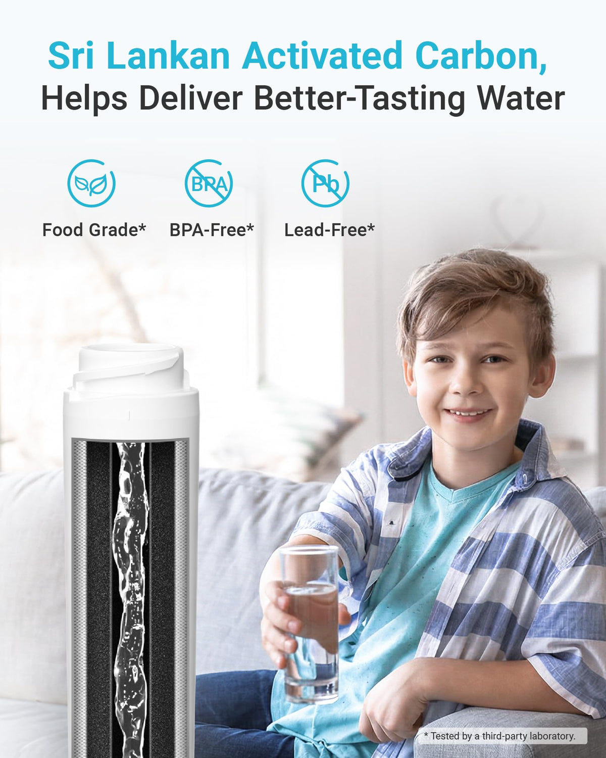 AQUA CREST GSWF Refrigerator Water Filter, Replacement for GE® GSWF Smart Water 238C2334P001, 46-9914, 469914, 9914, 2 Filters