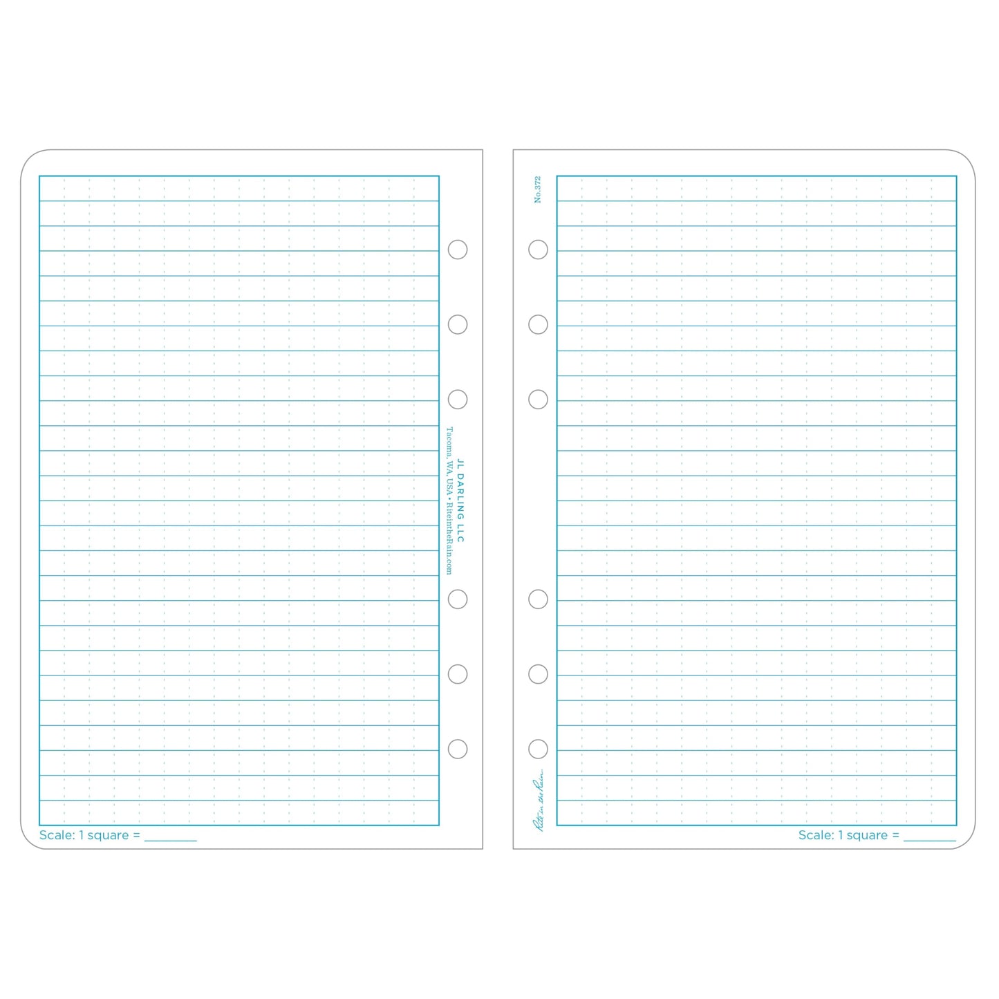 Rite in The Rain All-Weather Loose Leaf Paper, 4 5/8" x 7", 32# White, Universal Pattern, 100 Sheet Pack (No. 372)