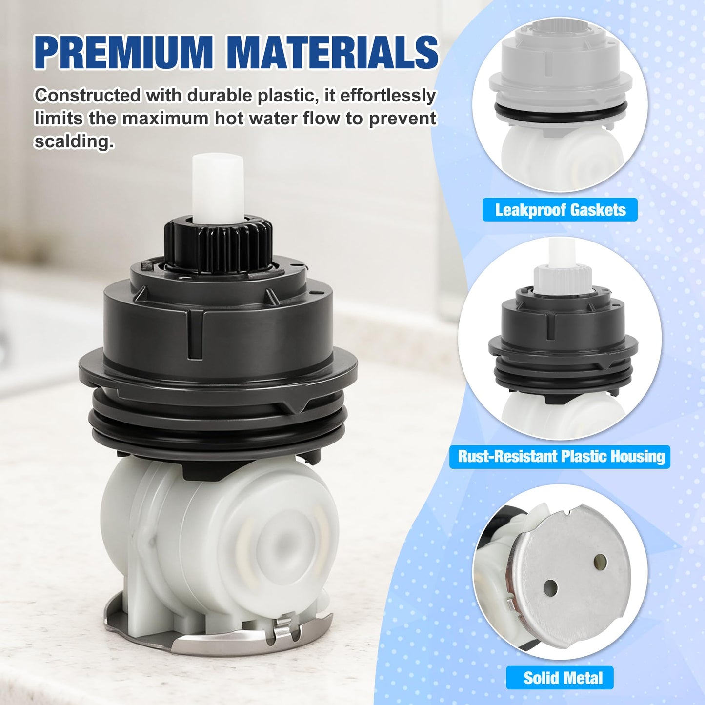 RP46463 Cartridge Replacement for Monitor 17 Series (2006-Present) Compatible with Delta Tub and Shower Faucet Parts Delta Shower Faucet Cartridge with Seat and Spring Adapter