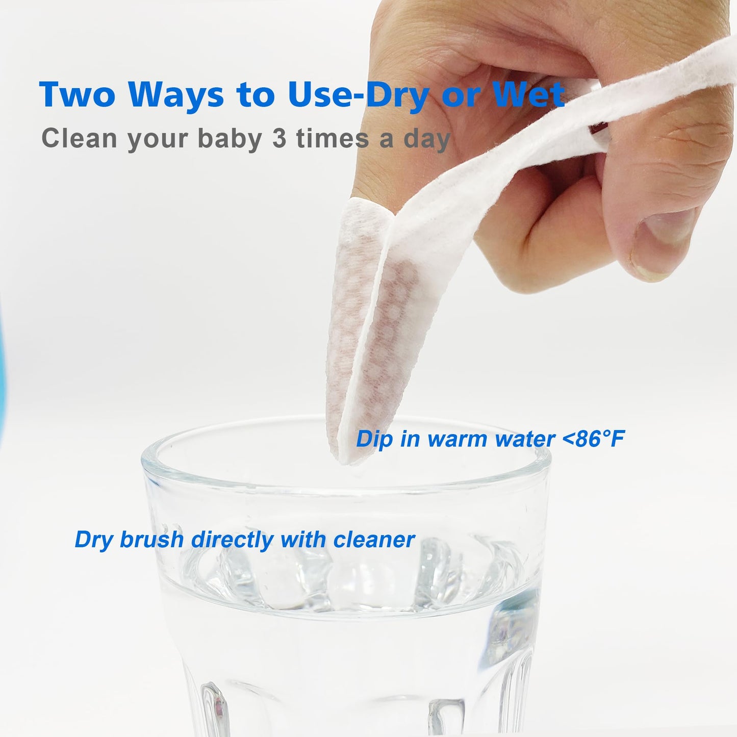 BabyPearl 102PCS Baby Tongue Cleaner, Disposable Newborn Finger Toothbrush, Soft Gauze Baby Mouth Cleaner for Infant Gum Teeth Cleaning, Wet&Dry Mouth Cleaner for 0-36 Months Babies