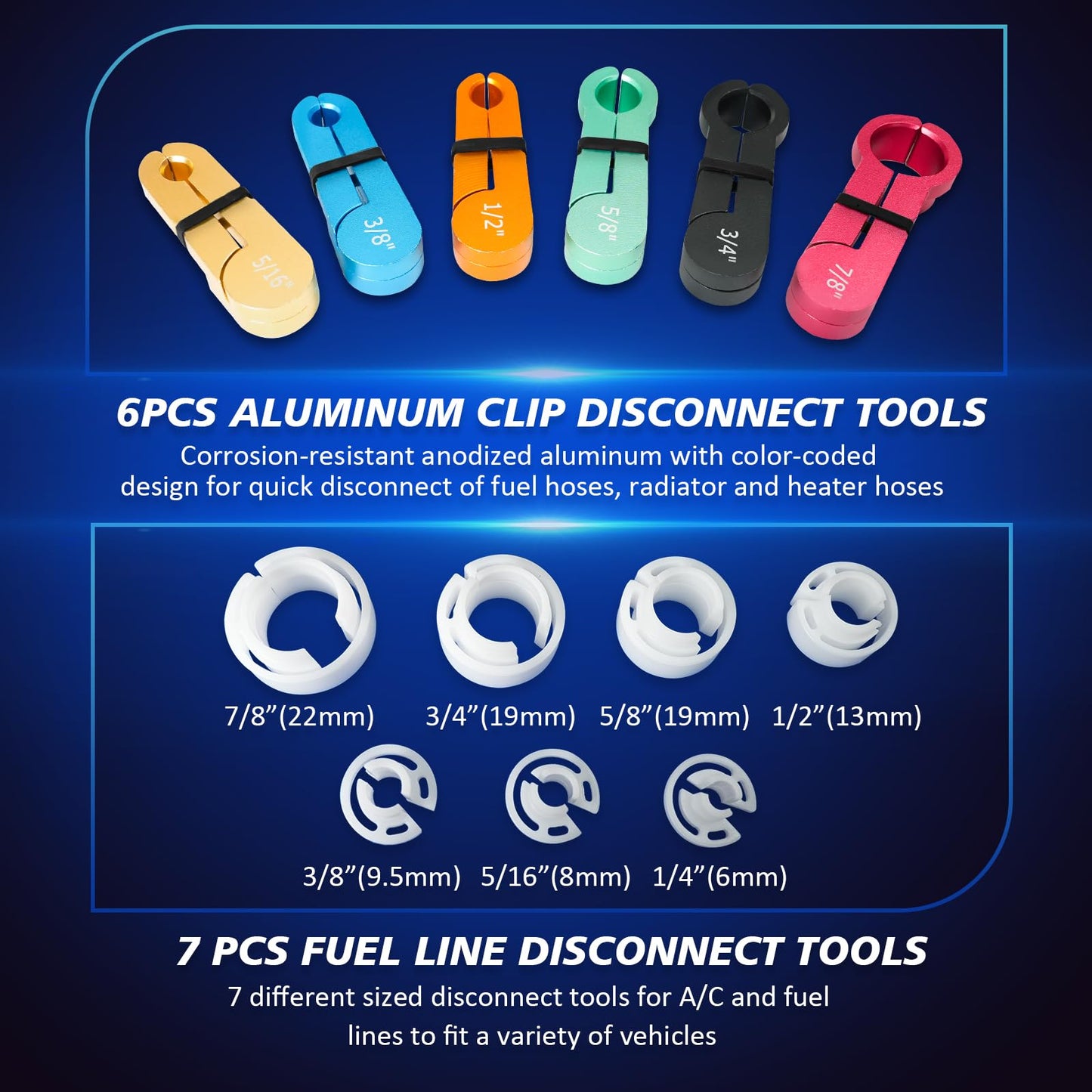 FITHOIST 26Pcs Fuel Line Disconnect Tool Set with Fuel and AC Disconnect Pliers,Master Quick Disconnect Tool Kit, Fuel Line Removal Tools for Air Line GM Trucks,Ford,A/C Fuel&Transmission Systems