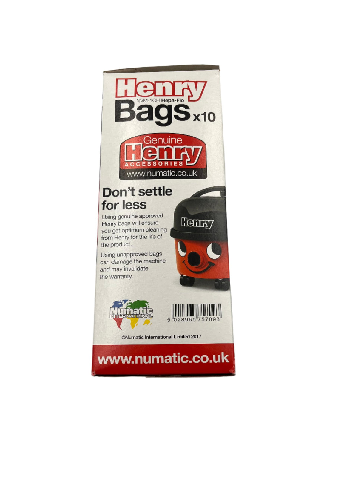 Numatic NVM-1CH Numatic Henry and James Cleaner Bags, Pack of 10