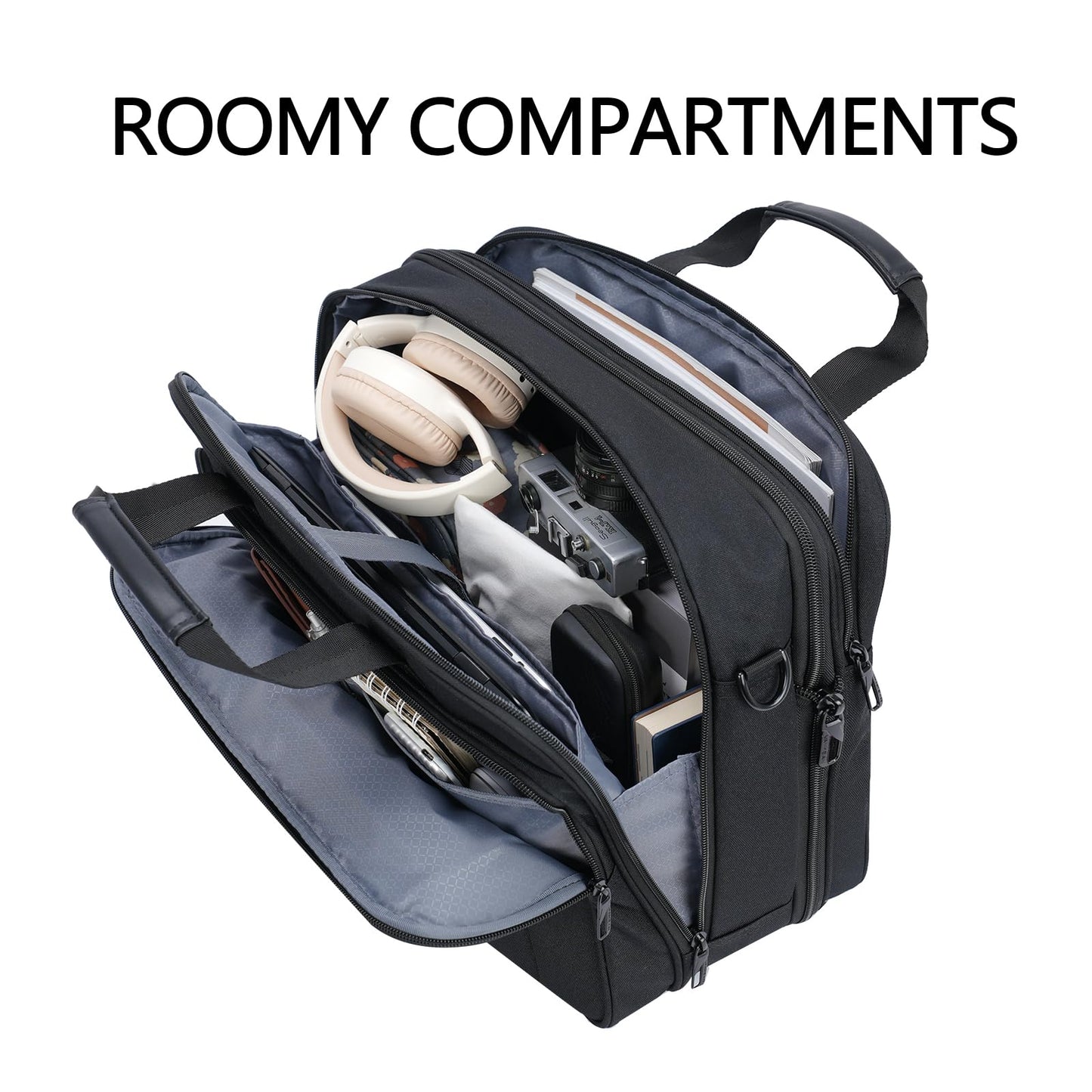 VANKEAN Laptop Briefcase Premium Laptop Case Fits Up to 17.3 Inch Business Shoulder Bag Laptop Expandable Water-Repellent