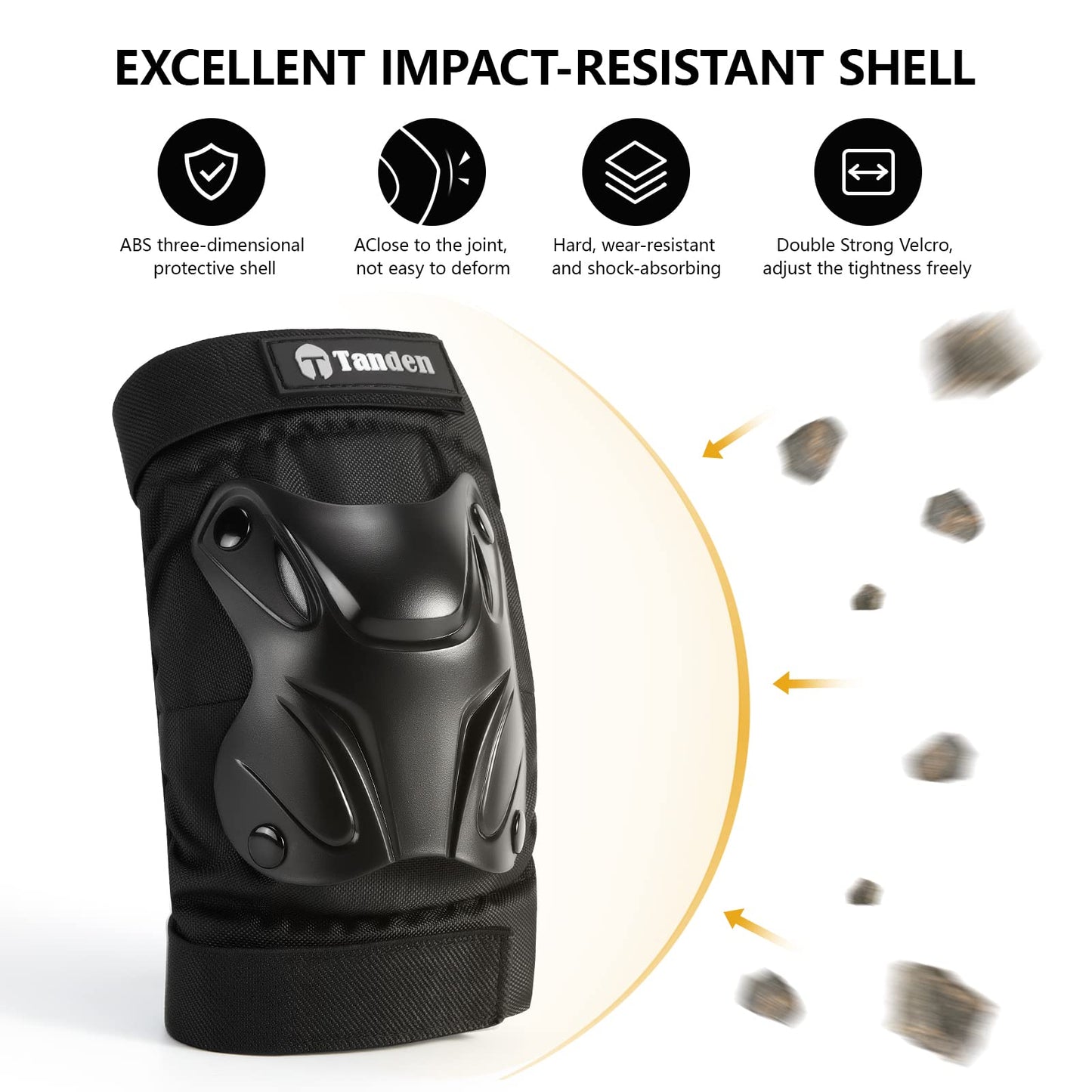 Tanden Skating Protective Gear Elbow and Knee Pads Adult, Knee Pads for Men Women Elbow Pads Wrist Guards for Roller Skating Cycling Skateboarding Black