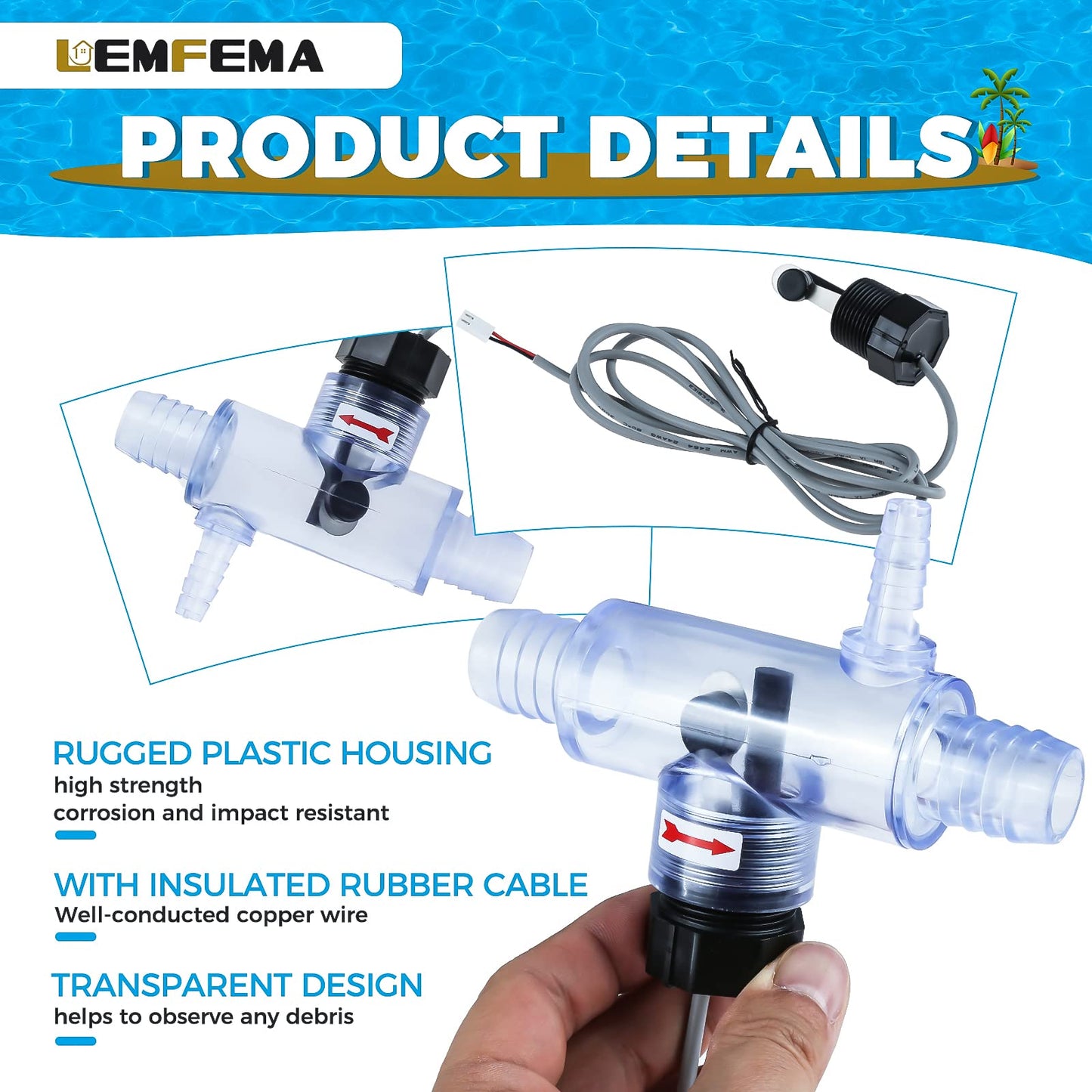 Lemfema 2560-040 Flow Switch Complete Assembly Replacement Part for Sundance Spas, Jacuzzi Hot Tub and Sweetwater Spas, Q-12DS-C2