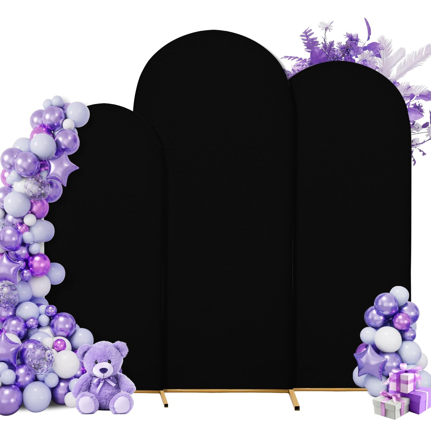 SUKAIKEQA 3-Piece Arch Cover Bundle – 7.2FT, 6.6FT & 6FT Stretch Spandex Backdrop Set – Wedding, Birthday & Photo Booth Arch Covers for Every Event