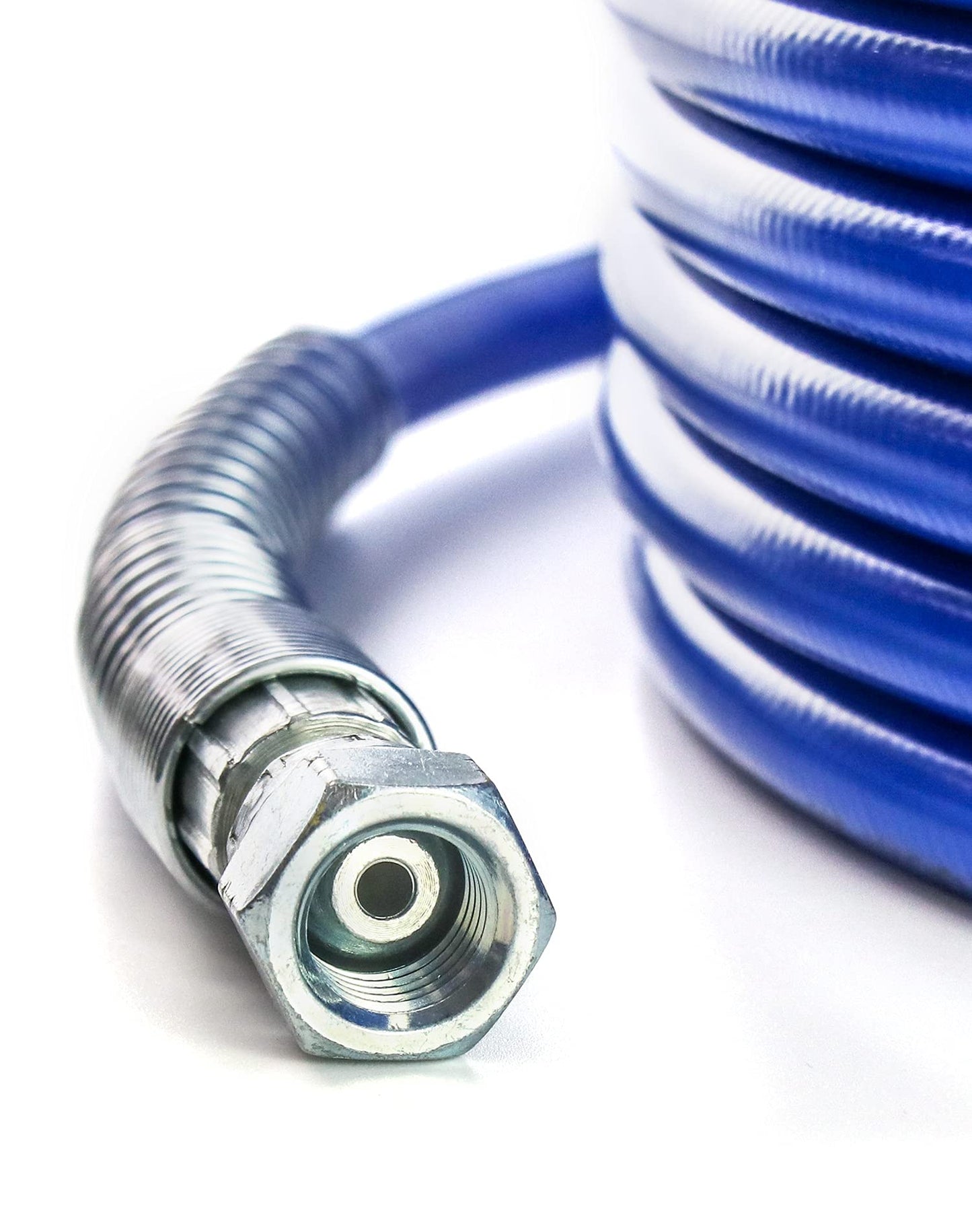 QWORK Airless Paint Hose, 50 Ft. x 1/4 In Airless Paint Sprayer Hose, 3300 PSI Universal Flexible Fiber Tube, High Pressure Sprayer Tube, Blue