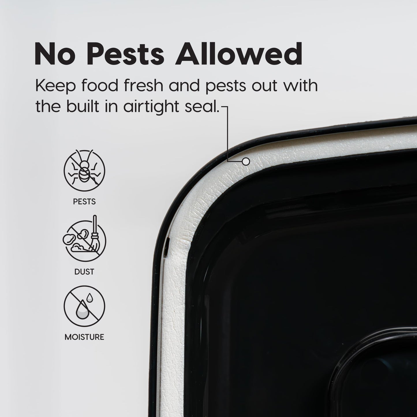 IRIS USA WeatherPro Airtight Dog Food Storage Container, Up to 13lbs, for Dog Cat Bird and Other Pet Food Treats Storage Bin, Pet Supplies, Keep Fresh, BPA Free, Smoke/Black