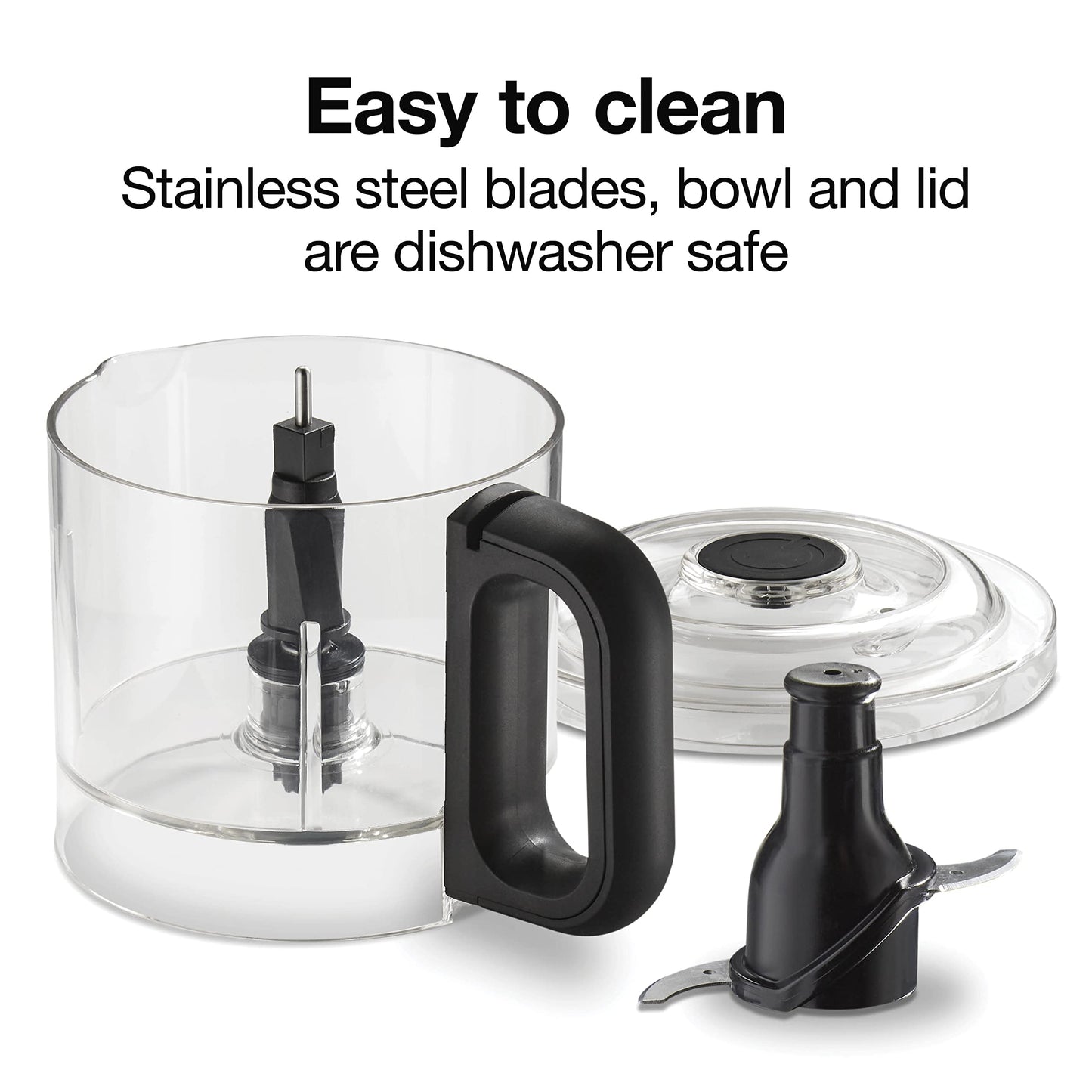 Proctor Silex Electric Food Chopper & Mini Food Processor, 350 Watts, 3.5 Cup Bowl, 2 Speeds, Stainless Steel Blades, for Chopping, Puree & Emulsify, Silver, 72870
