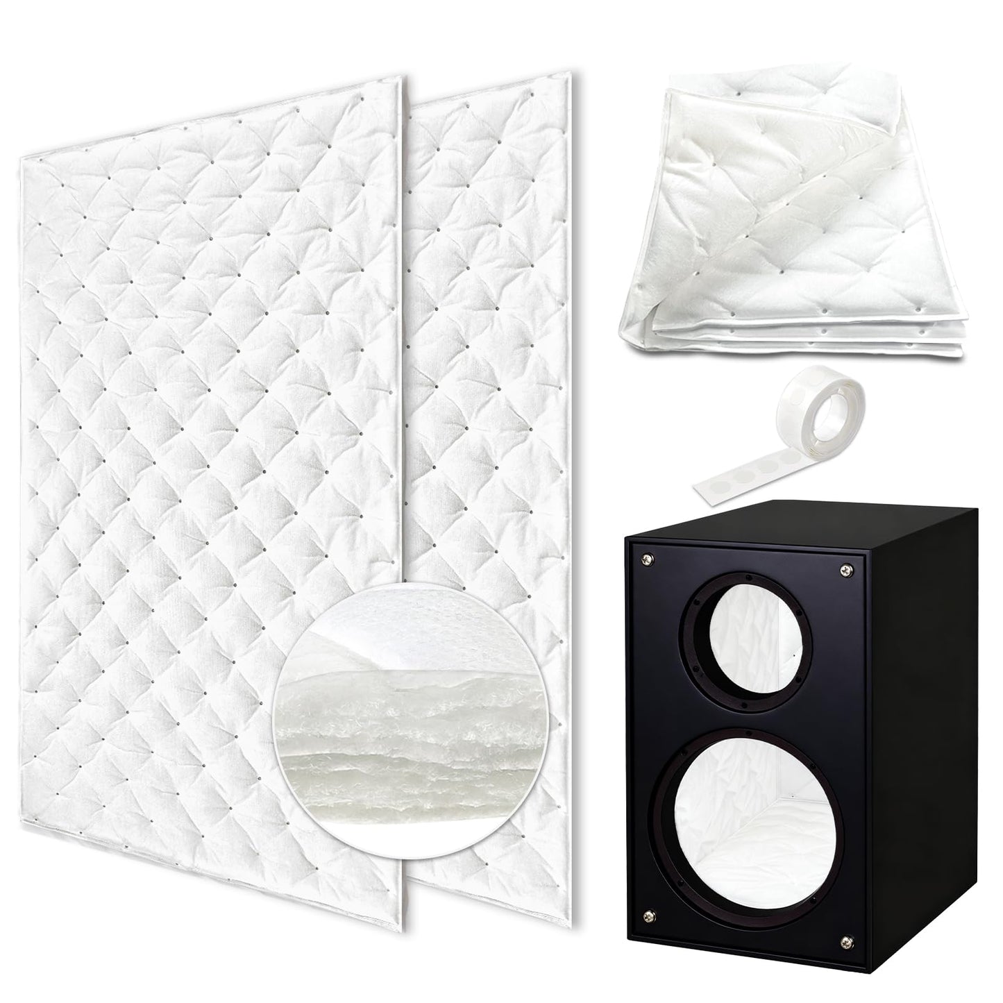 TroyStudio Speaker Acoustic Insulation Cotton Filler, 31.5" x 19.5" Subwoofer Polyfill Stuffing Dampening Standing Waves, No-shed Lint Lining Foam for DIY Audio Projects, Car & Ceiling Speaker Box