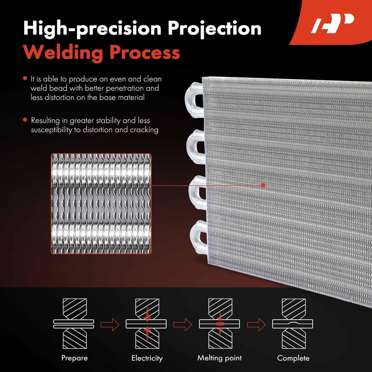 A-Premium Transmission Oil Cooler, Universal Aluminium 8 Pass Tube and Fin, Oil Cooler Kit with Hose Mounting Kit