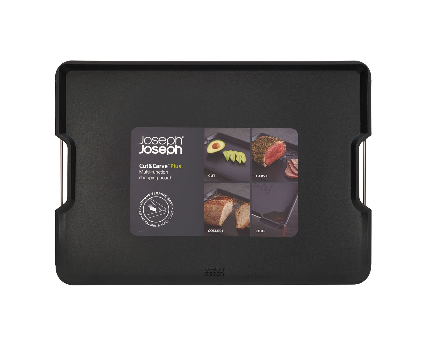 Joseph Joseph Cut and Carve Plus Double Sided Cutting Board Dishwasher Safe X Large Black