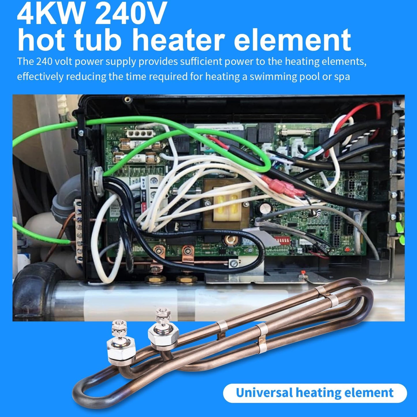 Dgqtrx 4kw 240v Hot Tub Heater Element Replacement for Balboa Spa Heating Element for Spas Electric Heater