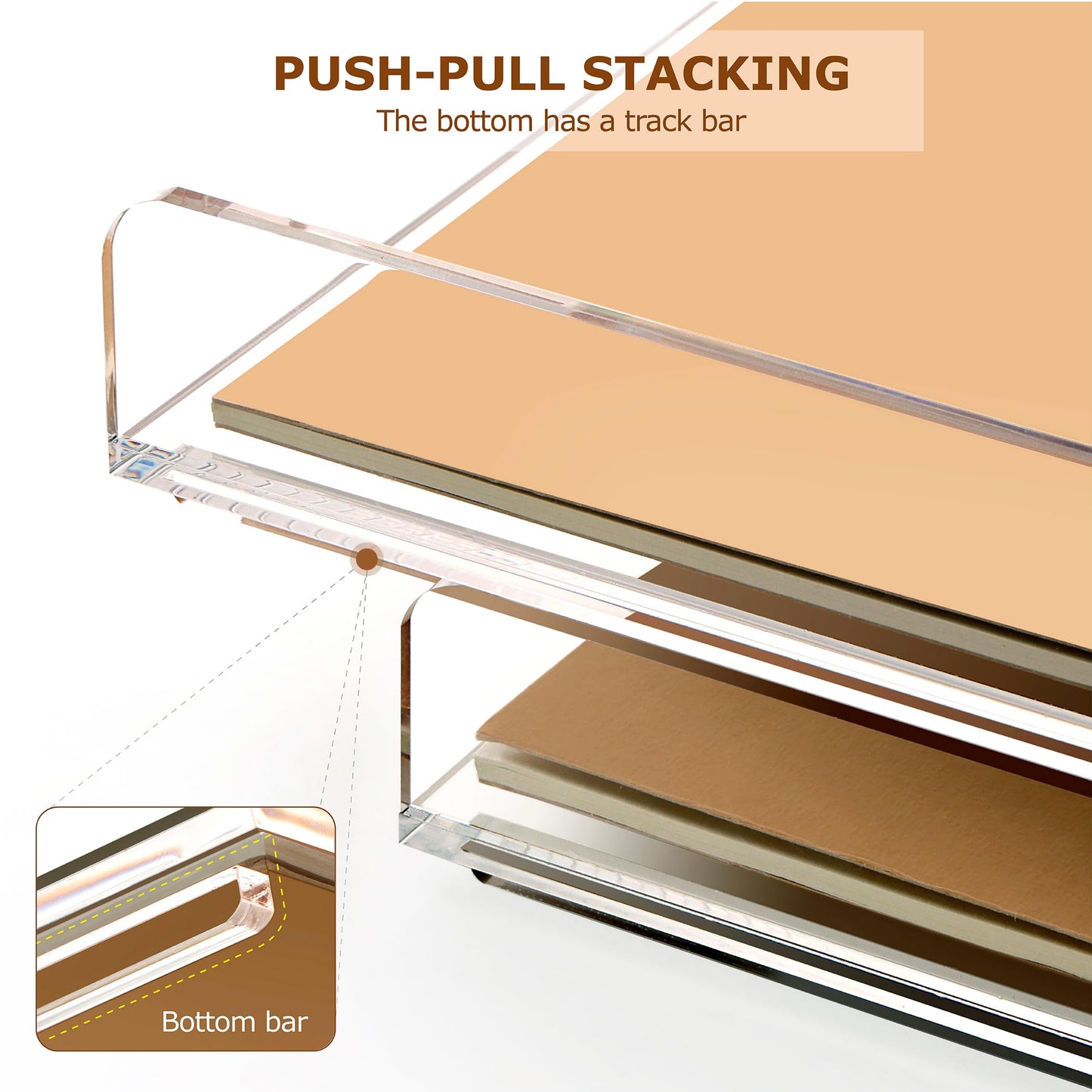 SANRUI 2 Tier Acrylic Stackable Paper Letter Tray, Vertical A4 File Tray Desk Organizer and Accessories Sorter Tray, Clear Workspace Office Supplies Organizers, 12inx9.25inx3.42in