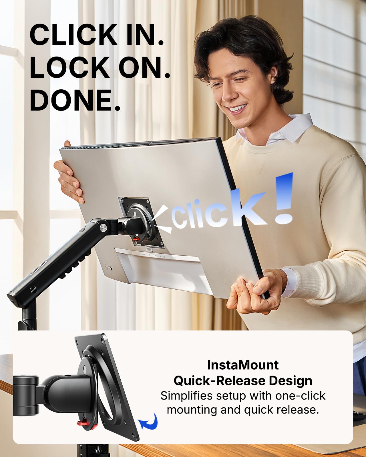 HUANUO FlowLift™ Pro Dual Monitor Arm for 13–32" Screens, MechaSpring Monitor Mount, Adjustable Monitor Arm with Tilt/Swivel/Rotation, Tool-Free VESA Mount, C-Clamp/Grommet Base, Max Load 19.8 lbs