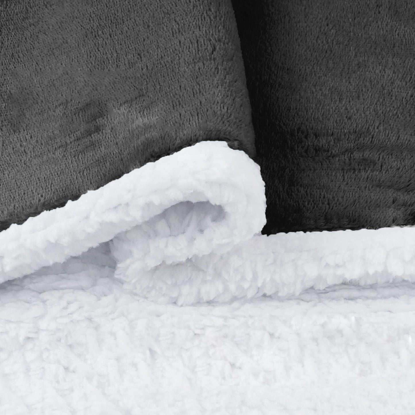 Pfimigh Waterproof Dog Blanket, 3-Layer Flannel and Sherpa Pet Throw, Reversible Protector Cover for Bed Couch Sofa, Smoky Grey, 60"x80"