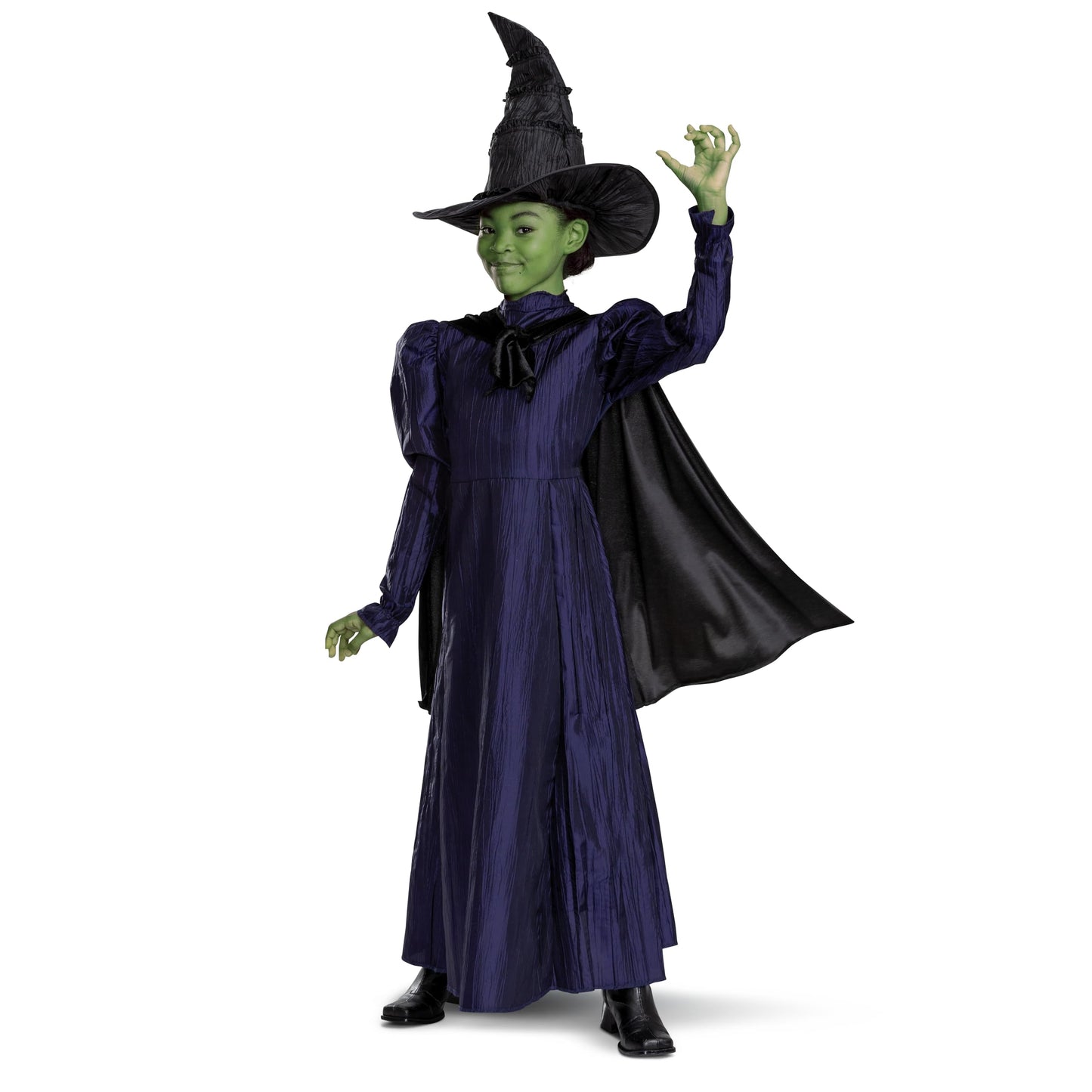 Wicked Elphaba Costume for Girls, Deluxe Official Wicked Elphaba Costume Cape and Hat, Kids Size (7-8)
