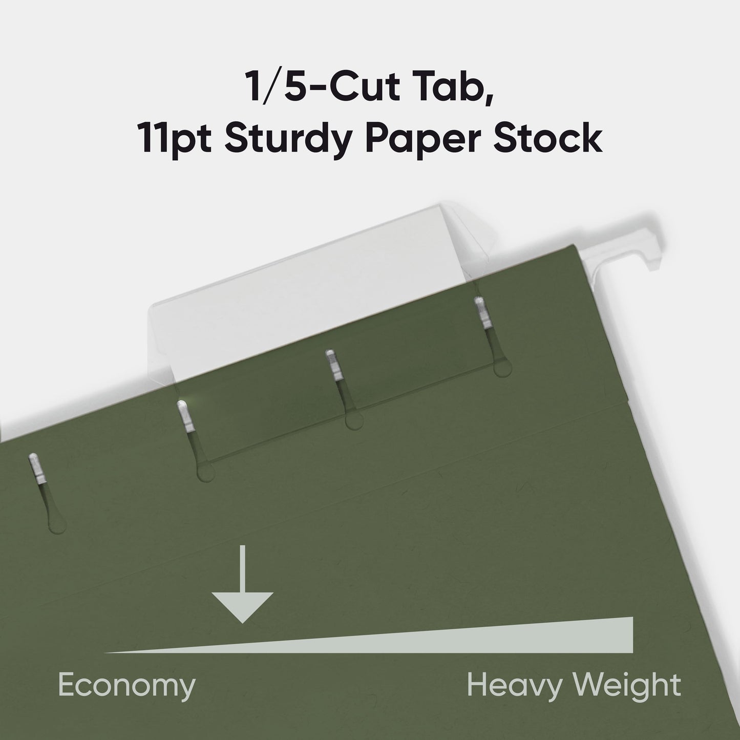 Smead Hanging File Folders, 25-Pack, Letter Size, 1/5-Cut Tabs, Green, Anti-Slip Vertical Filing for File Cabinets, Colour-Coded Home Office, School and Business Organization