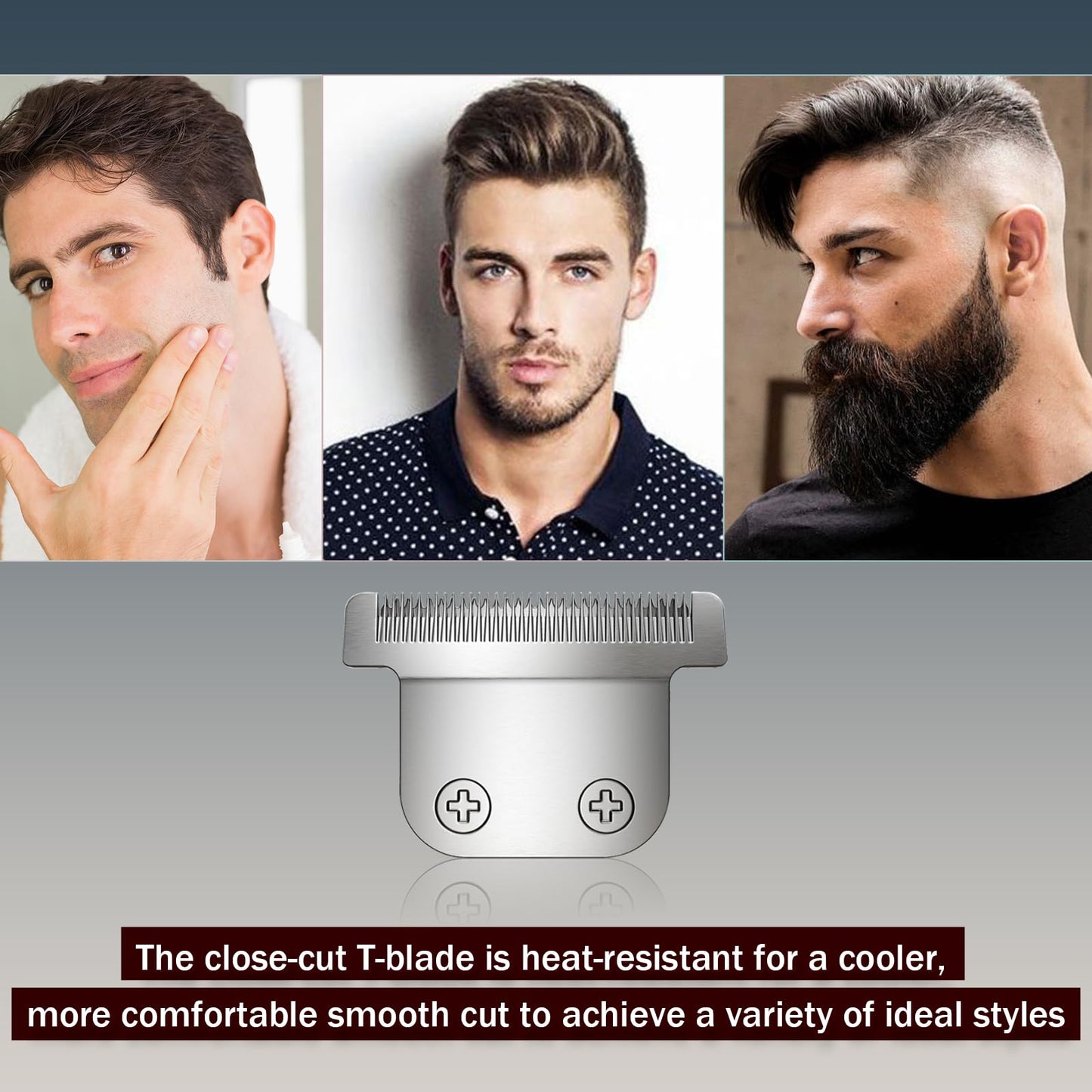 40mm Replacement Detachable Stainless Steel T Blade（02144 ）, Compatible with Wahl All in One Lithium Ion Trimmer 9864/9864SS/9686/9818A/9854L/9876L/9854 /WSS3L/SS2L etc. (Silver 2 Pack)