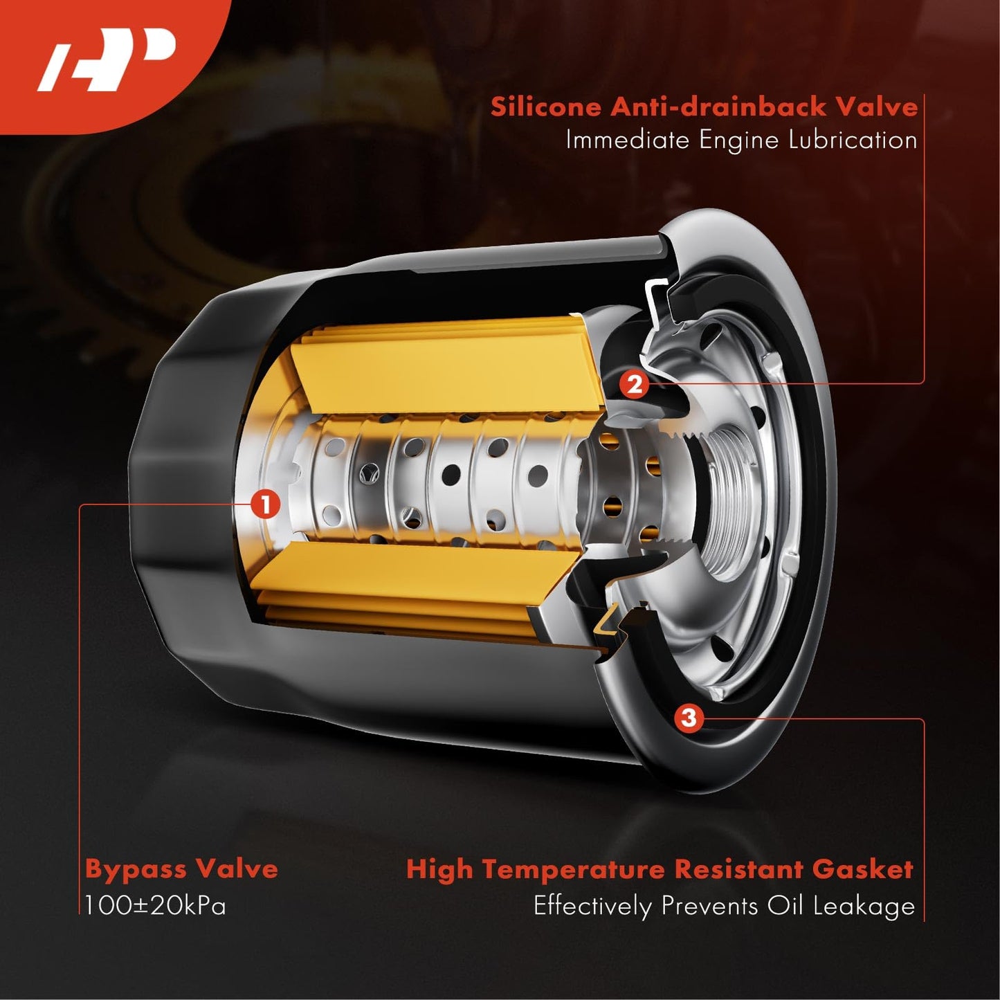 A-Premium 4-PC 10K Miles Protection Spin On Oil Filter Compatible with Ford & for Honda & Nissan & Hyundai & Subaru & Dodge & Mazda & Chrysler & Acura & Mitsubishi & Infiniti & Suzuki & Plymouth
