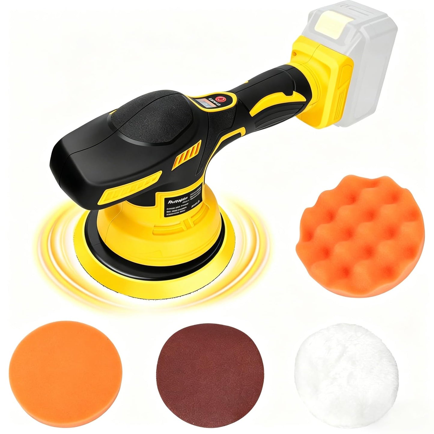 Cordless Car Buffer Polisher for Dewalt 20V Battery, 6 Variable Speed Car Buffer Polisher, Up to 5500RPM, Polishers Buffers for Car Detailing/Polishing/Waxing(Battery Not Included)