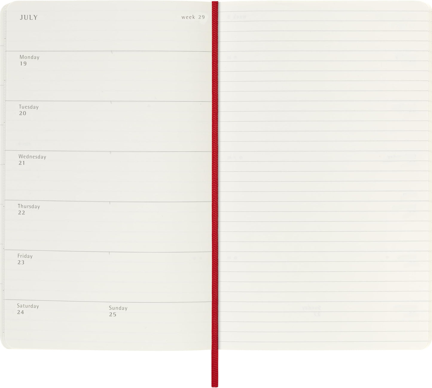 Moleskine Classic 18 Month 2026-2027 Weekly Planner, Soft Cover, Large (5" x 8.25"), Scarlet Red, 208 pages