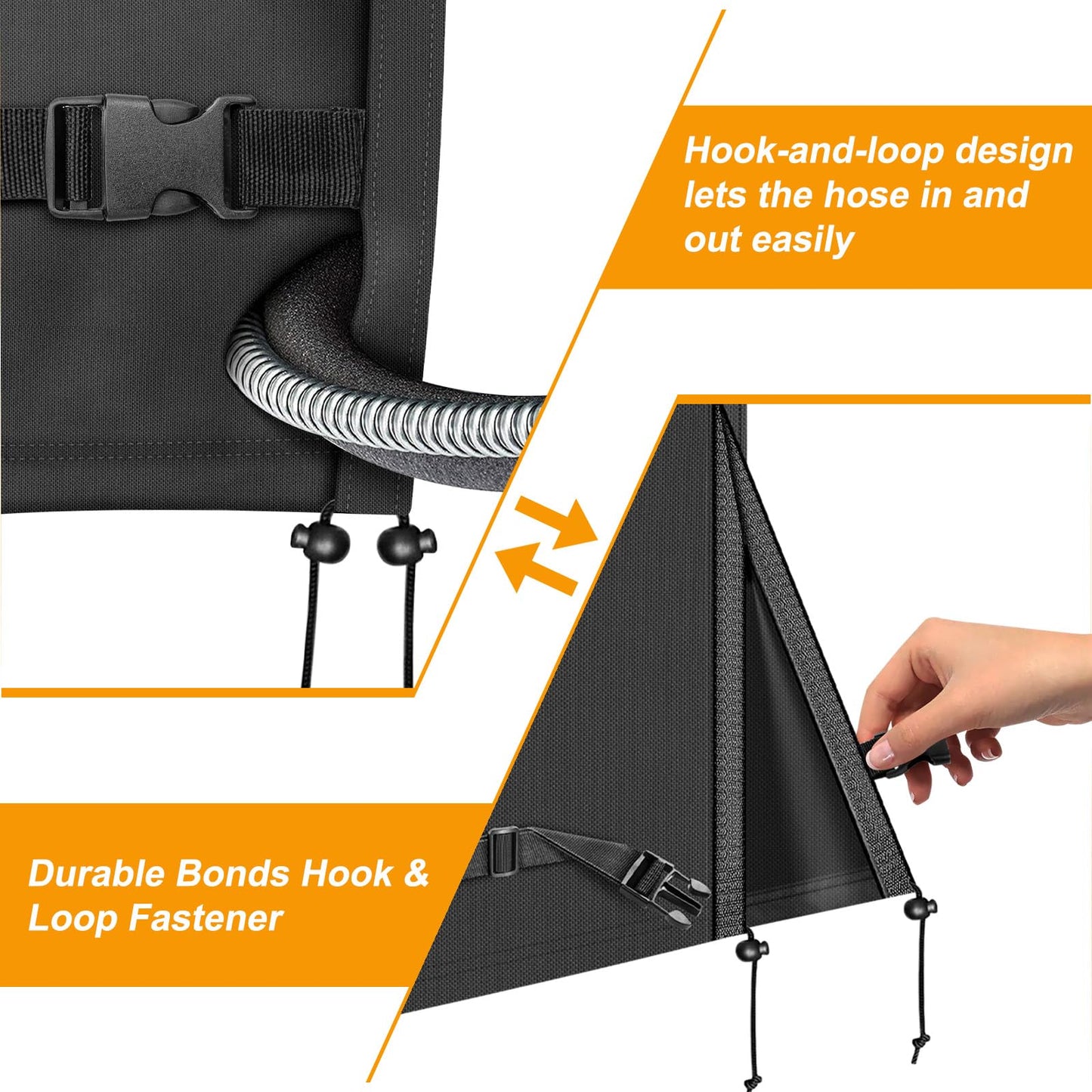 Kipiea Heavy Duty Air Conditioner Cover for Outside Units, Windproof, Anti-UV, Tear & Fade Resistant AC Cover for Winter (28" W x 28" D x 30" H)