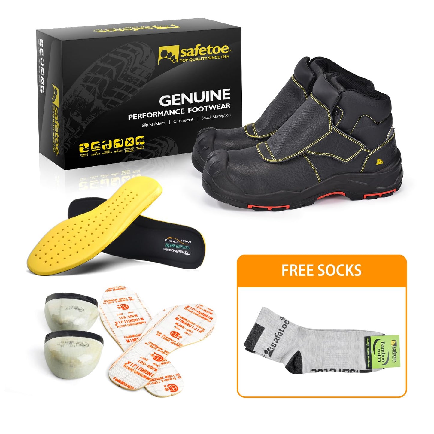 SAFETOE Welding Boots for Men Composite Toe Safety Boots Fire Resistant Welding Boot 300℃Heat Resistant Welder Working Boots(Size 11)