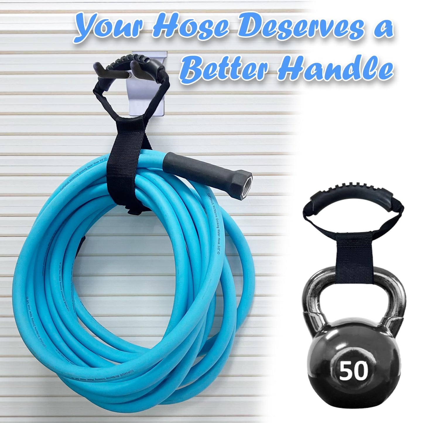 Cupohus RV Drinking Water Hose 15FT with Storage Strap, Anti-Kink 5/8''ID Premium Fresh Water Hose for RV, Marine, Camper, Truck, Car, Garden
