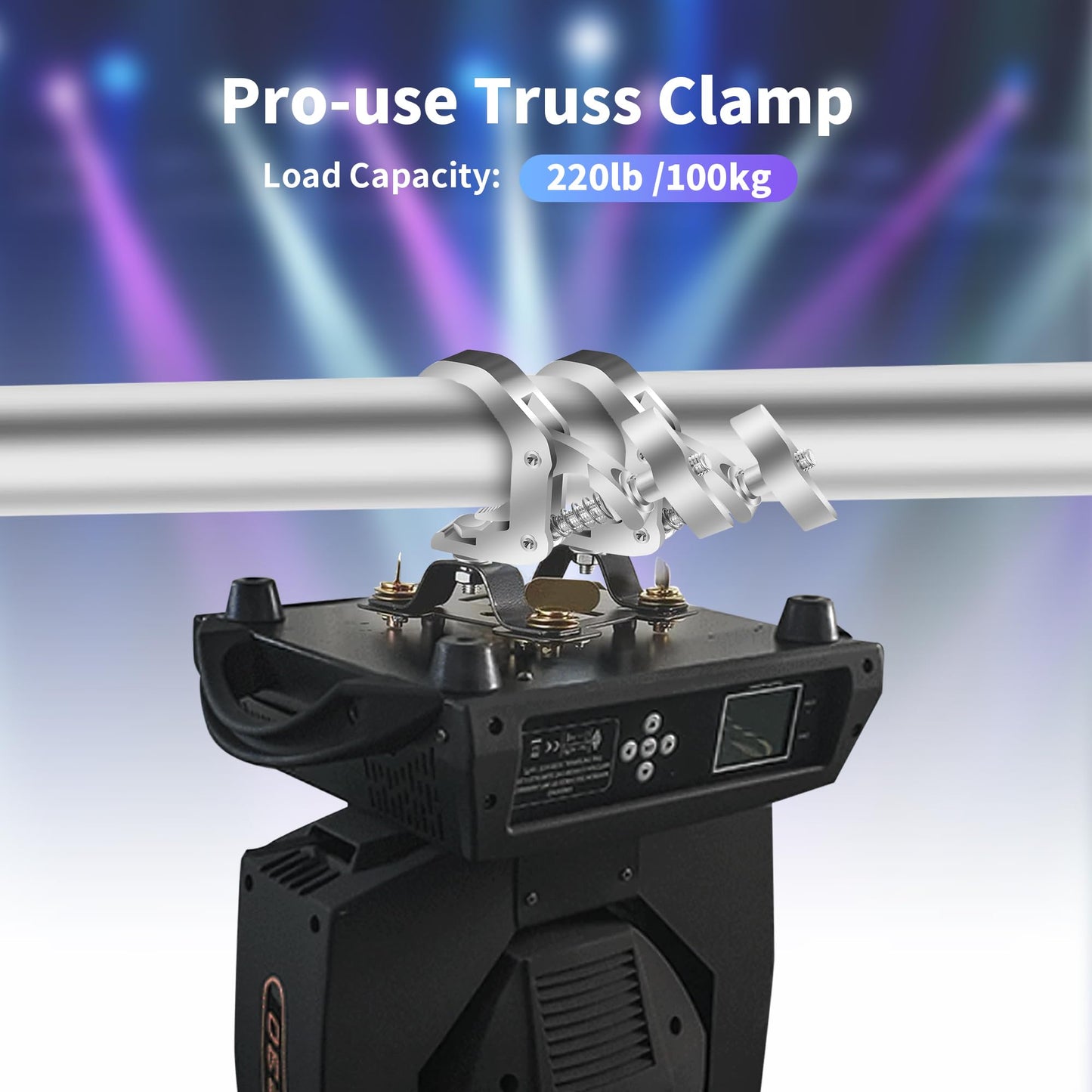 YEUIKERR 6 Pack Truss Clamp 1.57-2.4 Inch Stage Lighting Clamps Heavy Duty DJ Light Clamps Aluminum Alloy lighting C-Clamp Fit for 40-61 mm OD Tube/Pipe