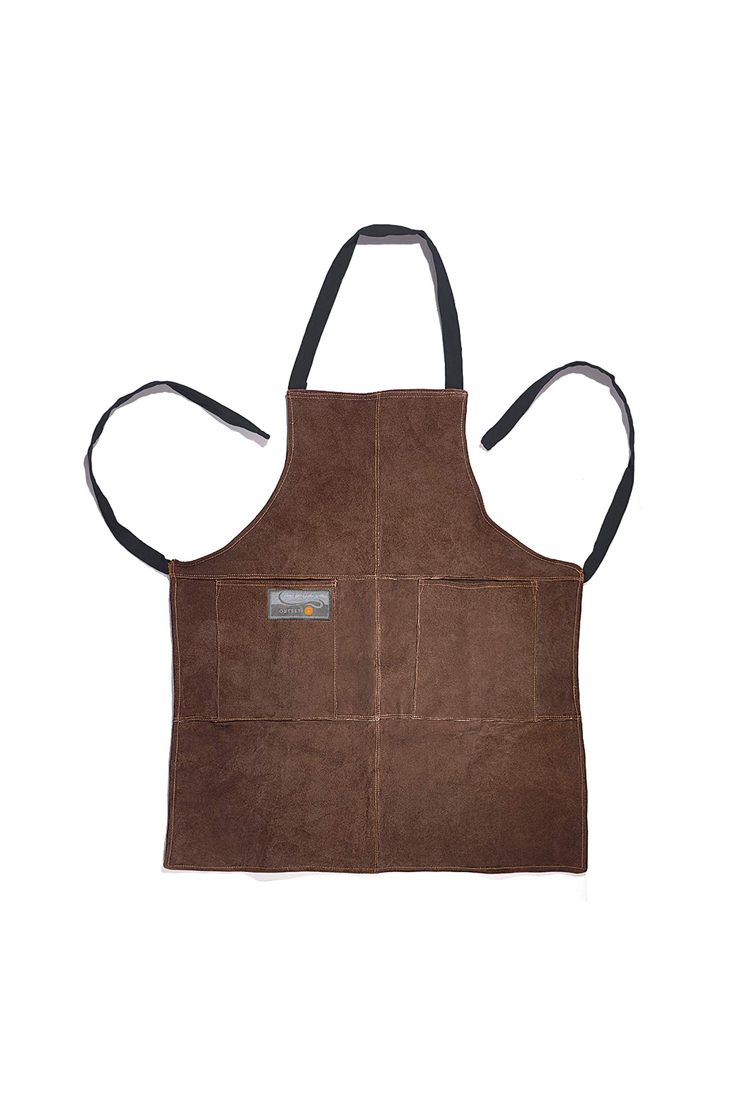 Outset Grill and Kitchen Apron, Brown Leather, 27" x 30"