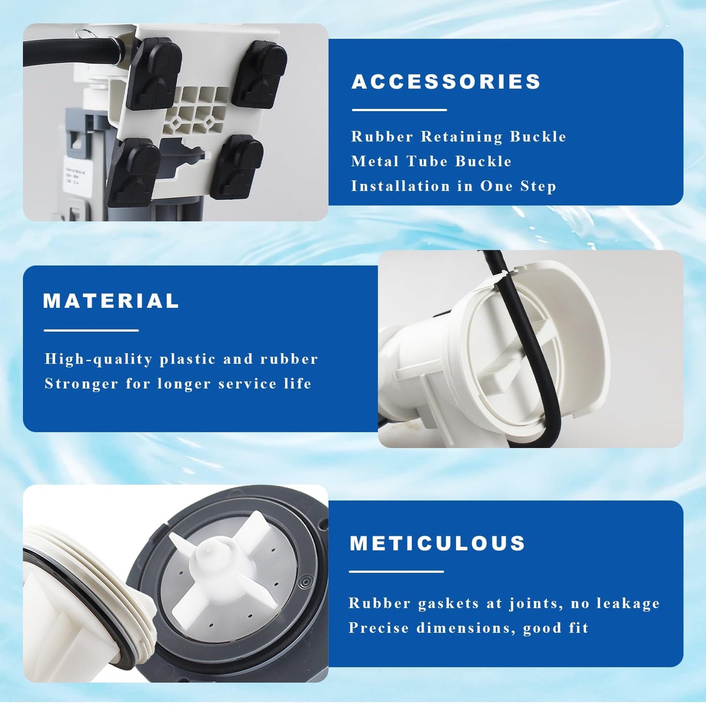 00436440 Washer Drain Pump compatible with Bosch Washer Machine WFMB WFVC WFMC Replacement Parts LP6440 AP3764202 703146 674704 PS3464593 PS8714879 Drain Pump Motor