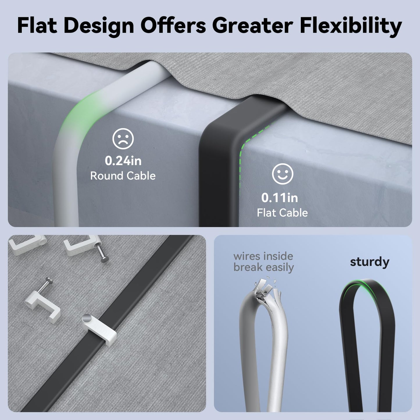 Cat 8 Ethernet Cable 100 FT, BUSOHE 40Gbps 2000MHz Cat8 High Speed Flat Internet Network Patch Cord, SFTP Shielded Lan Wire with Gold Plated RJ45 Connector, with Clips, for Outdoor Indoor- 100FT Black