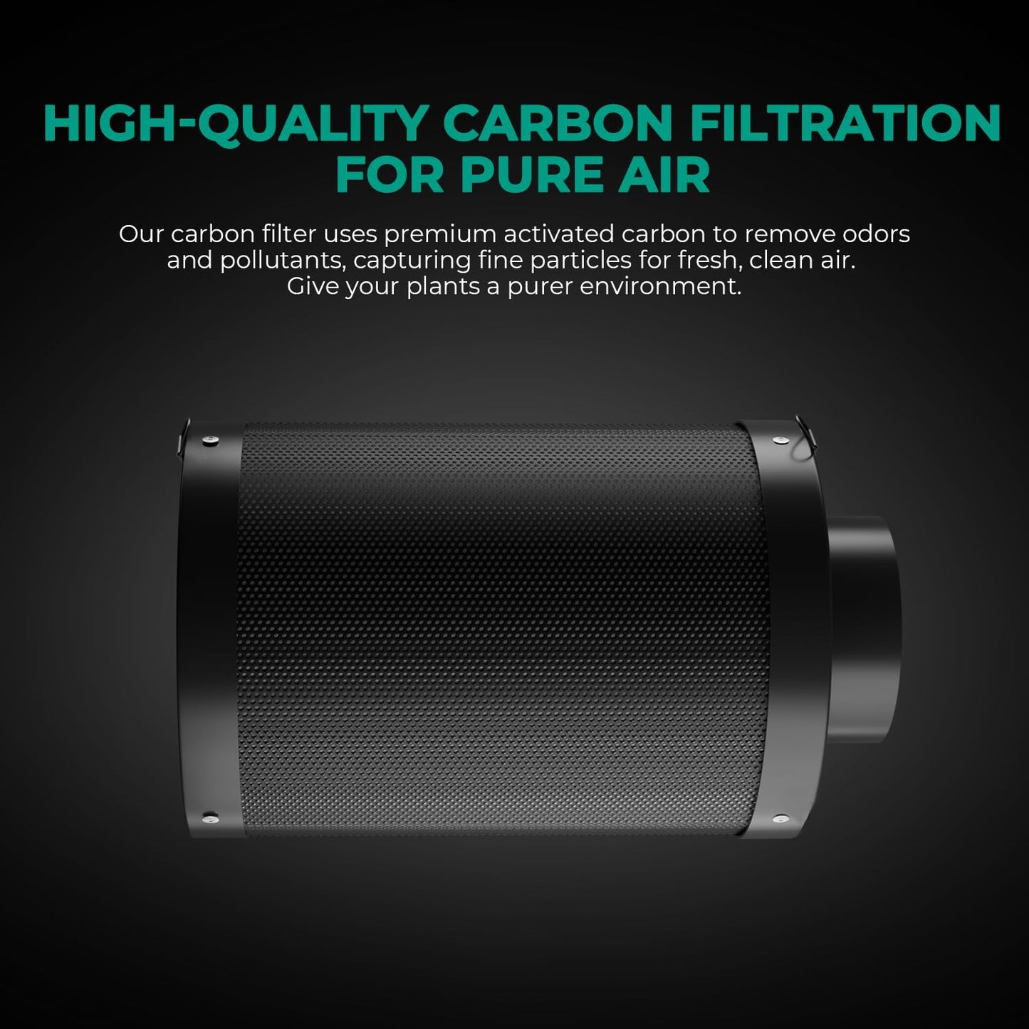 MARS HYDRO 4 Inch Air Carbon Filter Odor Control with Australian Virgin Charcoal, for Inline Duct Fan, Grow Tent, Hydroponics