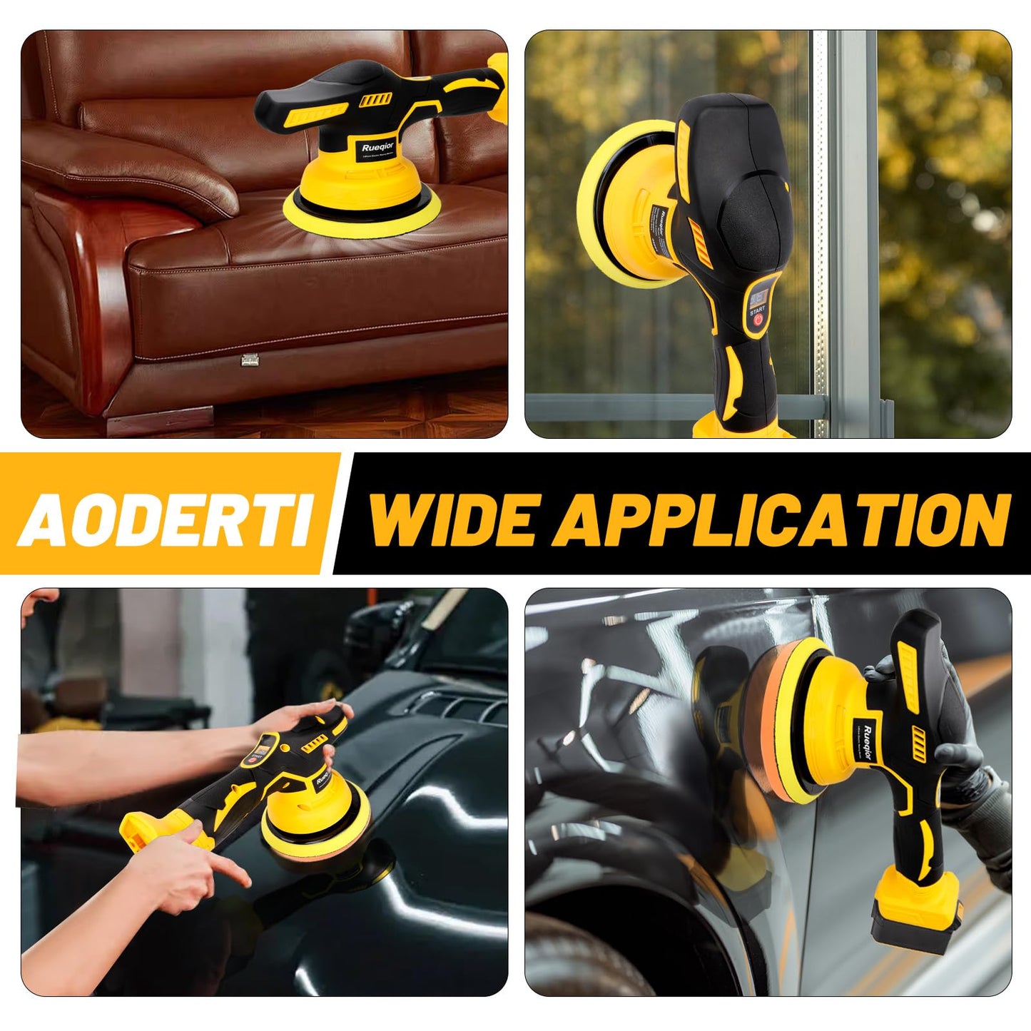 Cordless Car Buffer Polisher for Dewalt 20V Battery, 6 Variable Speed Car Buffer Polisher, Up to 5500RPM, Polishers Buffers for Car Detailing/Polishing/Waxing(Battery Not Included)