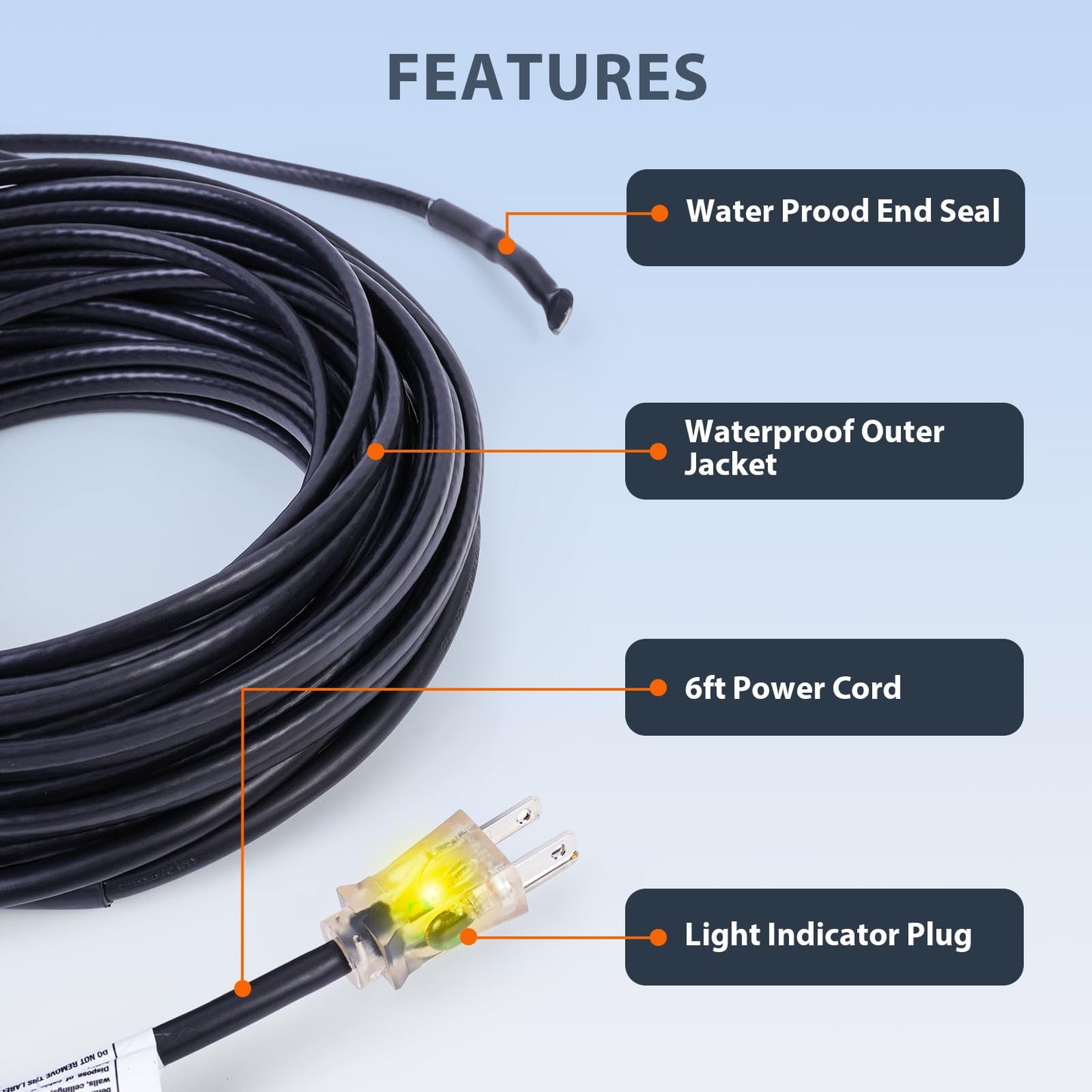 HEATIT HIRD 80 feet Roof & Gutter De-Icing Cable