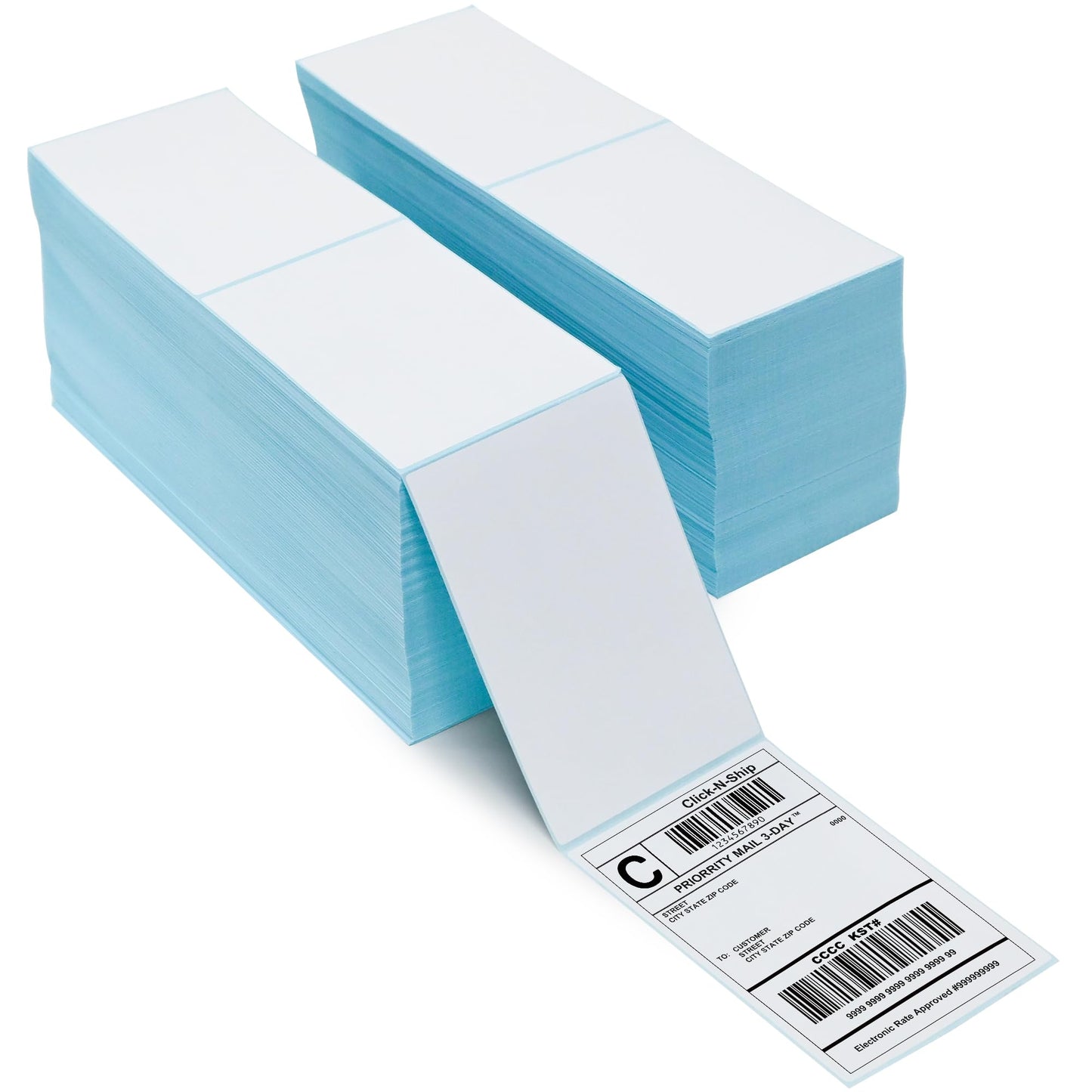 L LIKED 4x6 in Thermal Shipping Labels, 4000 Pcs Fanfold Thermal Printer Labels for Address, Mailing, Boxes, Packages, Compatible with Zebra & Rollo Printer