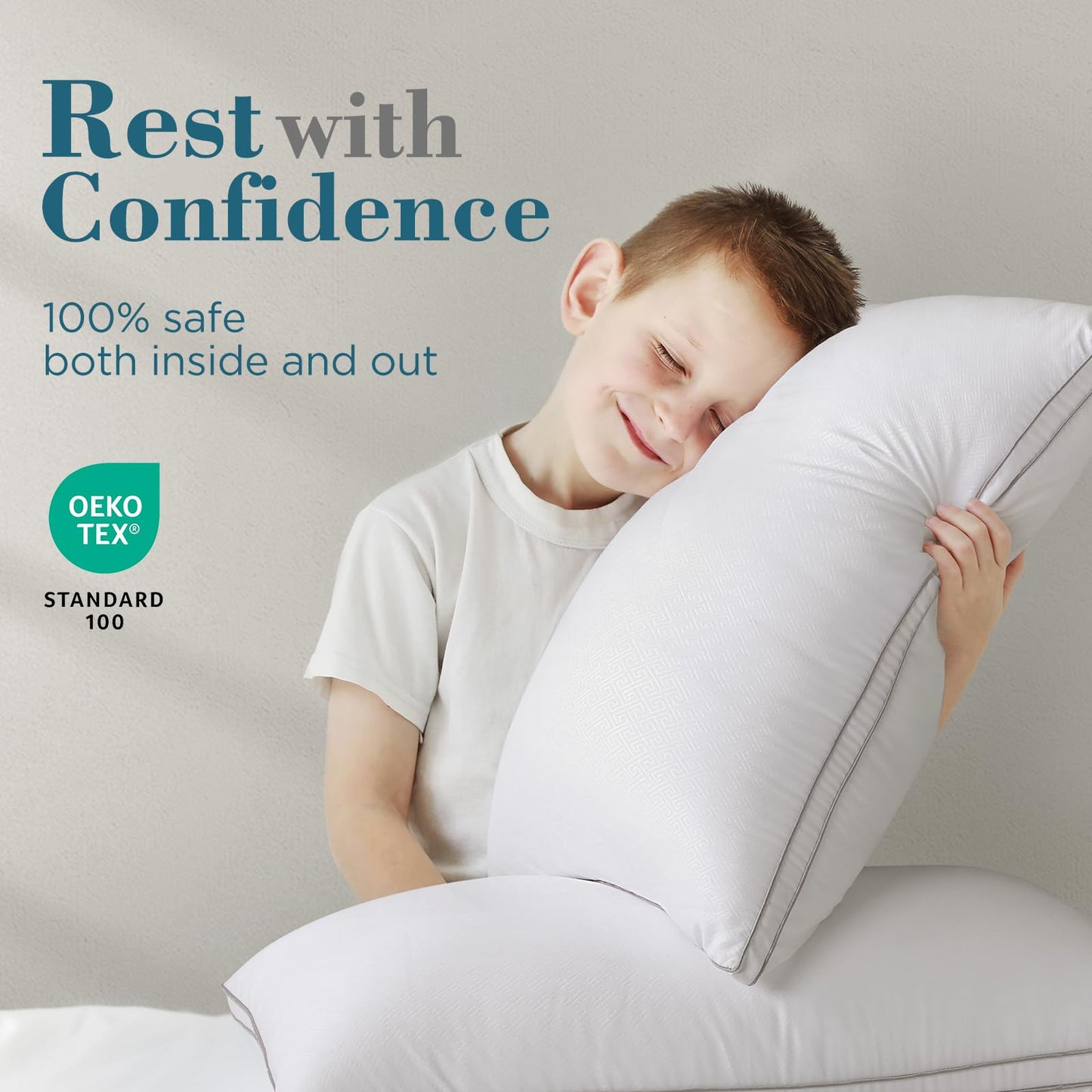 viewstar Bed Pillows Queen Size 2 Pack, Firm Support Gusseted Side Sleeper Hotel Pillow for Back and Stomach Sleeping, White