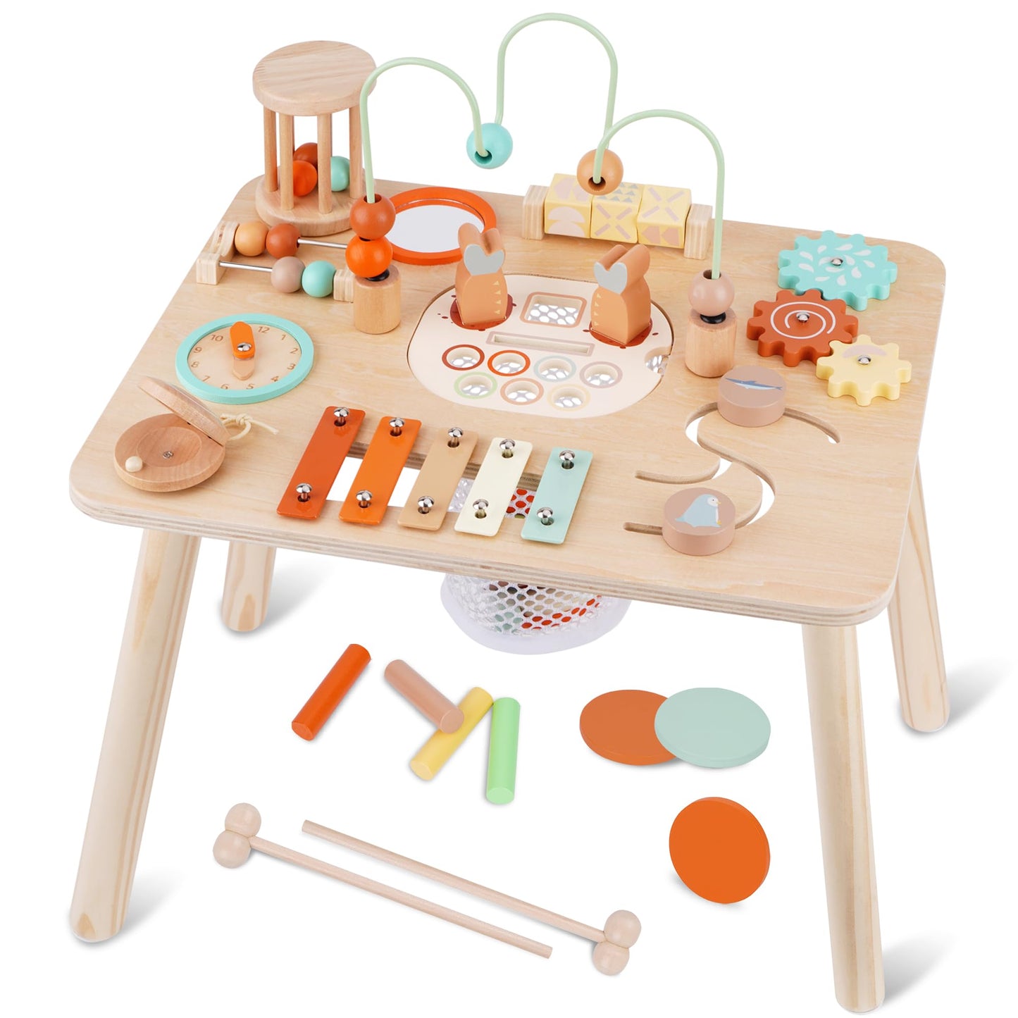 ATOYUS Activity Table, Montessori Toys for 1 2 Year Old Boys Girls Kid, 13 in 1 Wooden Sensory Play Table for Toddler 1-3, Educational Learning Toy for 12-18 Months Baby, 1st Christmas Birthday Gifts
